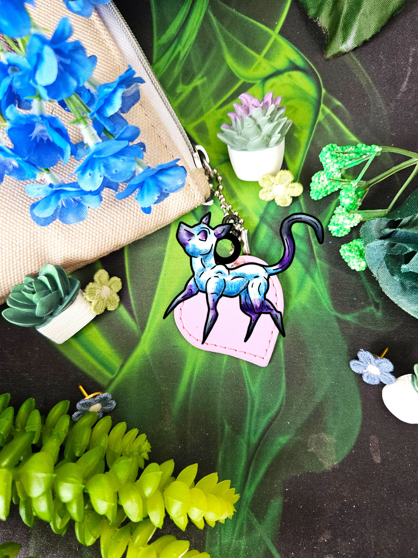 Chibi Slictine the Cat- Fantasy Cat- Cute Creature Art- Nature Animal- 3pk Charms