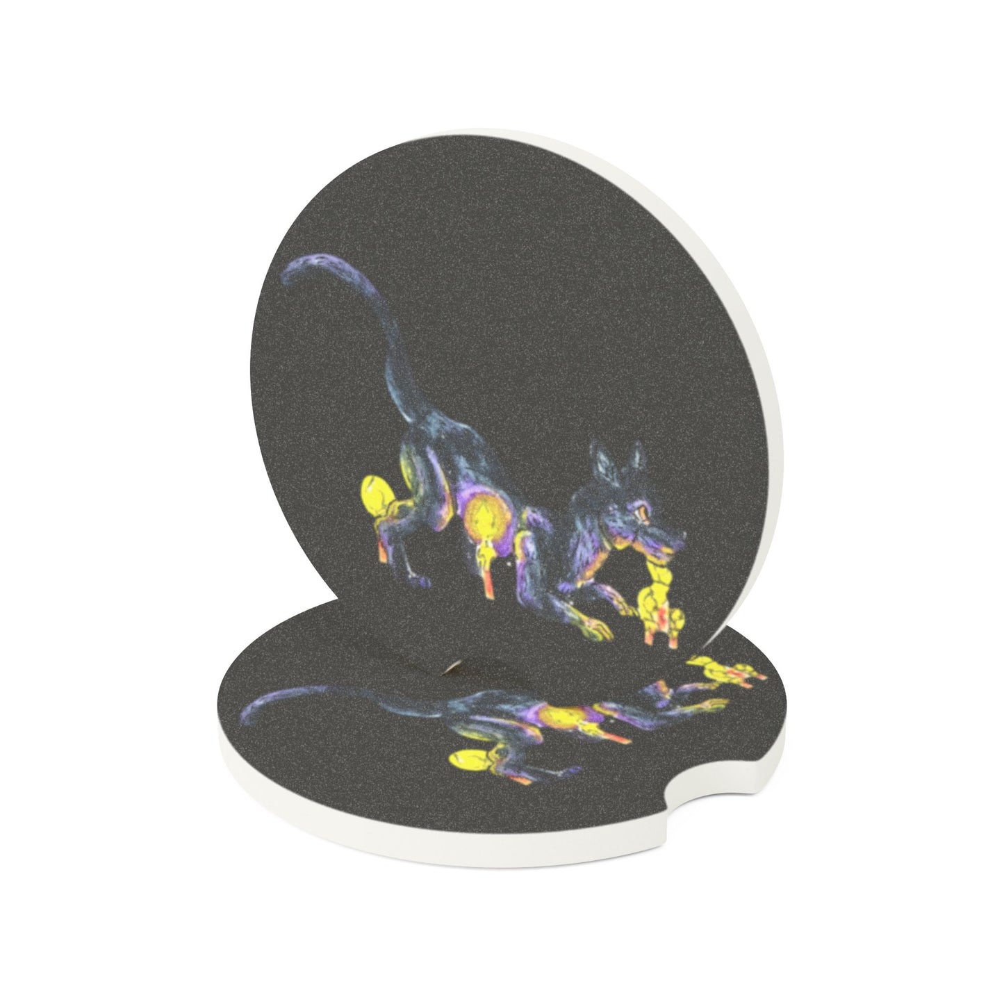 Boo the Cat Soapstone Car Coaster 2pc