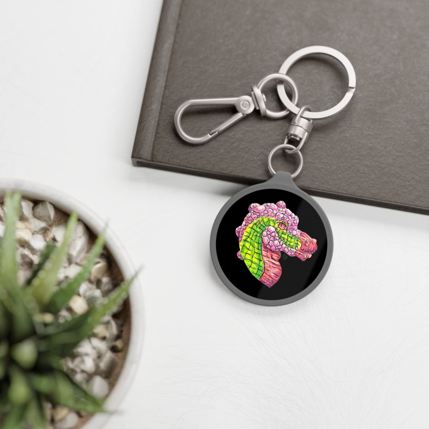 Dimetrodon Head Keyring Tag