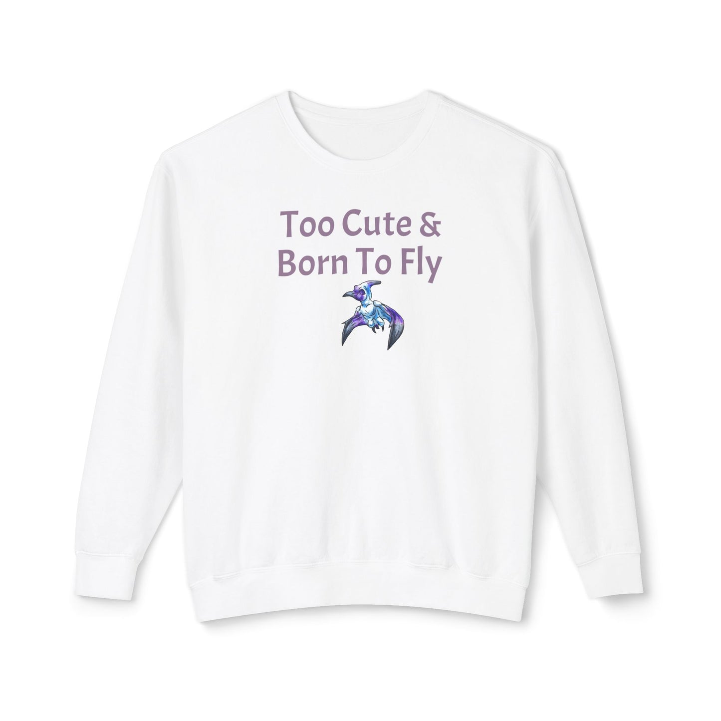 Siln - Too Cute – Pterodactyl Art - Flying Dinosaur Illustration - Dino Lover gift - Unisex Crewneck