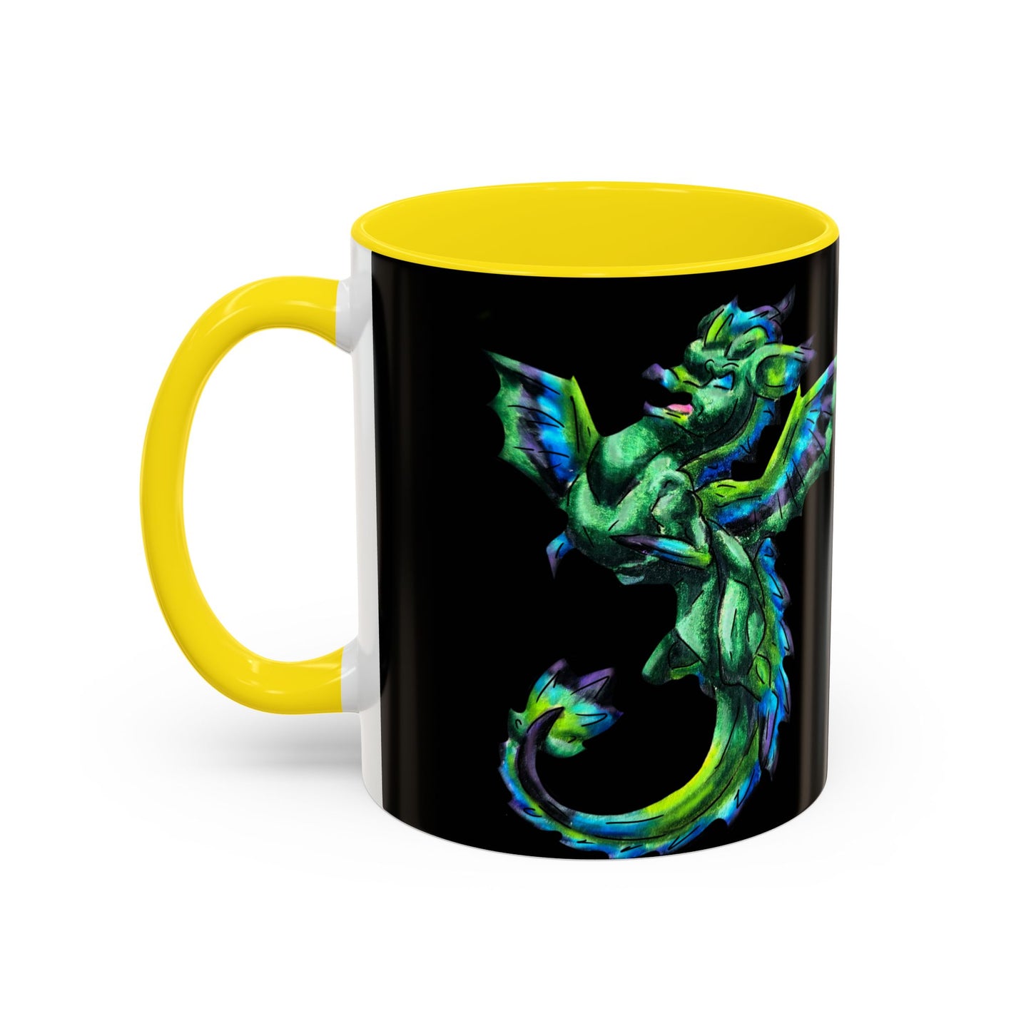 Arlith- Emerald Chibi Dragon – Aggressive Green Fantasy Chibi Dragon– Born Feral Mug – Mythical Creature– Dragon Lover Gift Coffee Mug