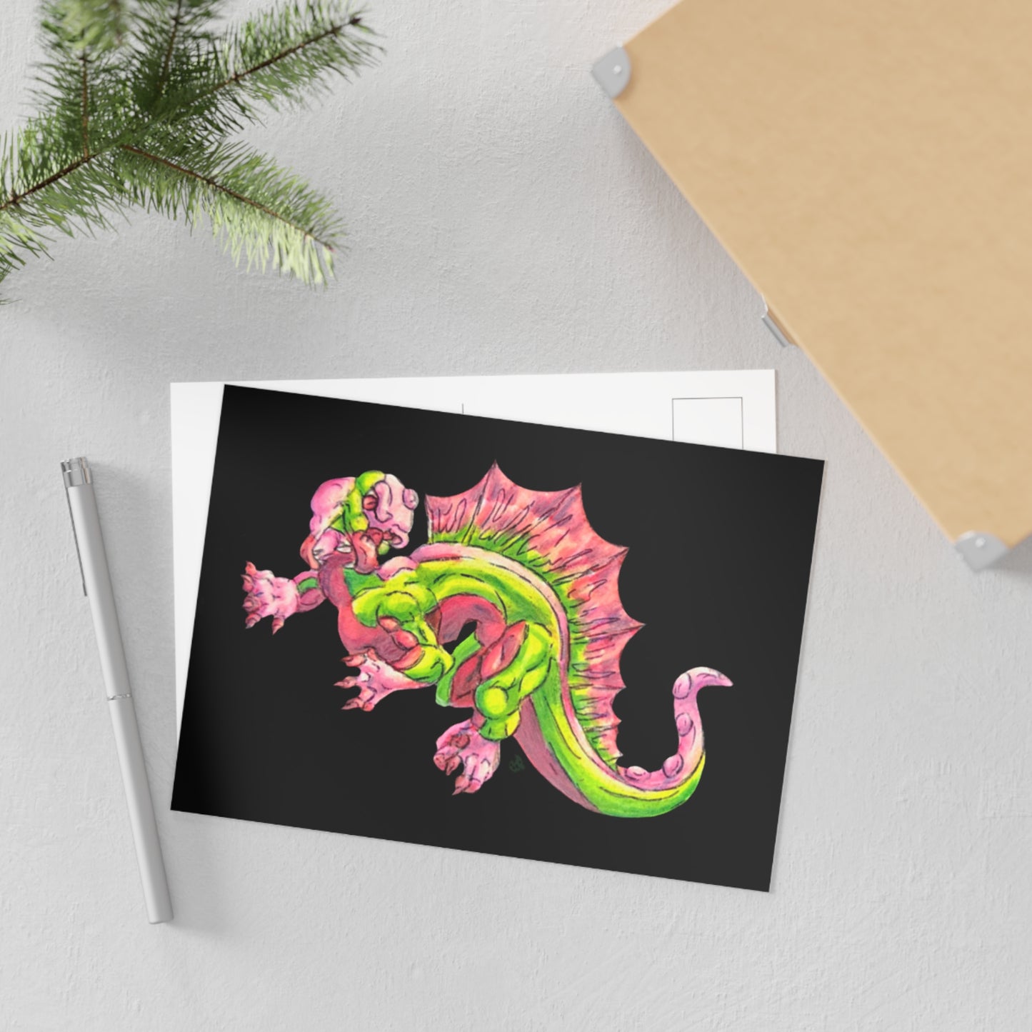 Cutesy Dimetrodon Jump Fine Art Postcards