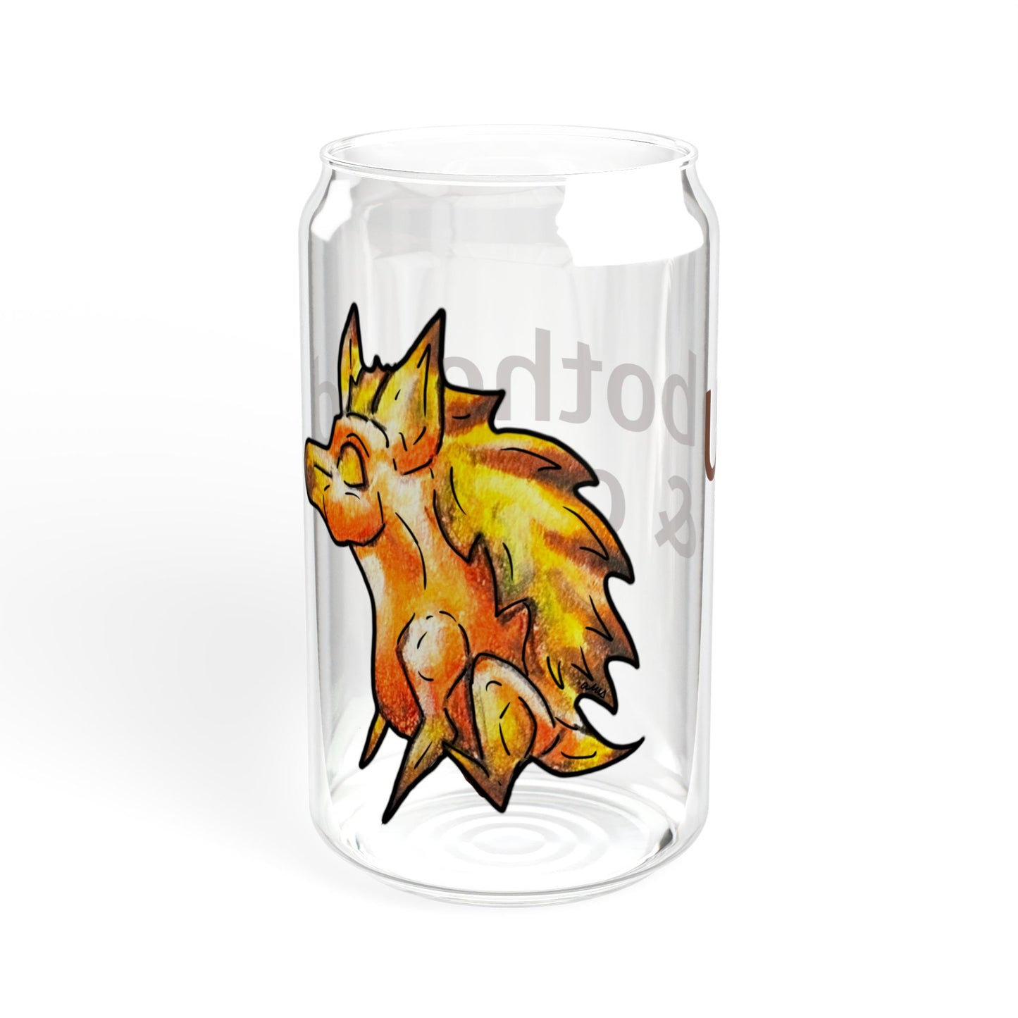 Chibi Aster the Hedgehog- Unbothered & cozy- Chibi Hedgehog- Cute Animal - Sipper Glass, 16oz