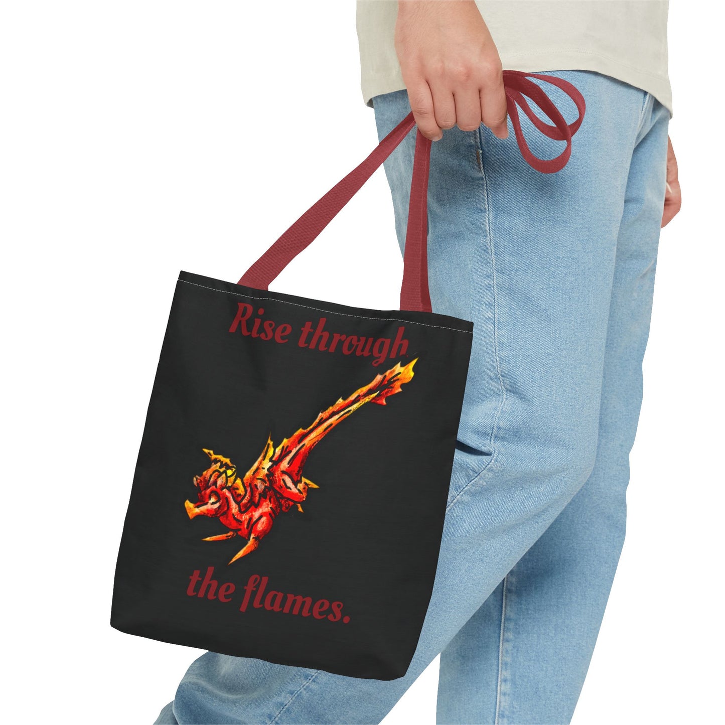 Chibi Fire Dragon- Elemental- Fantasy Dragon- Double-sided Tote Bag
