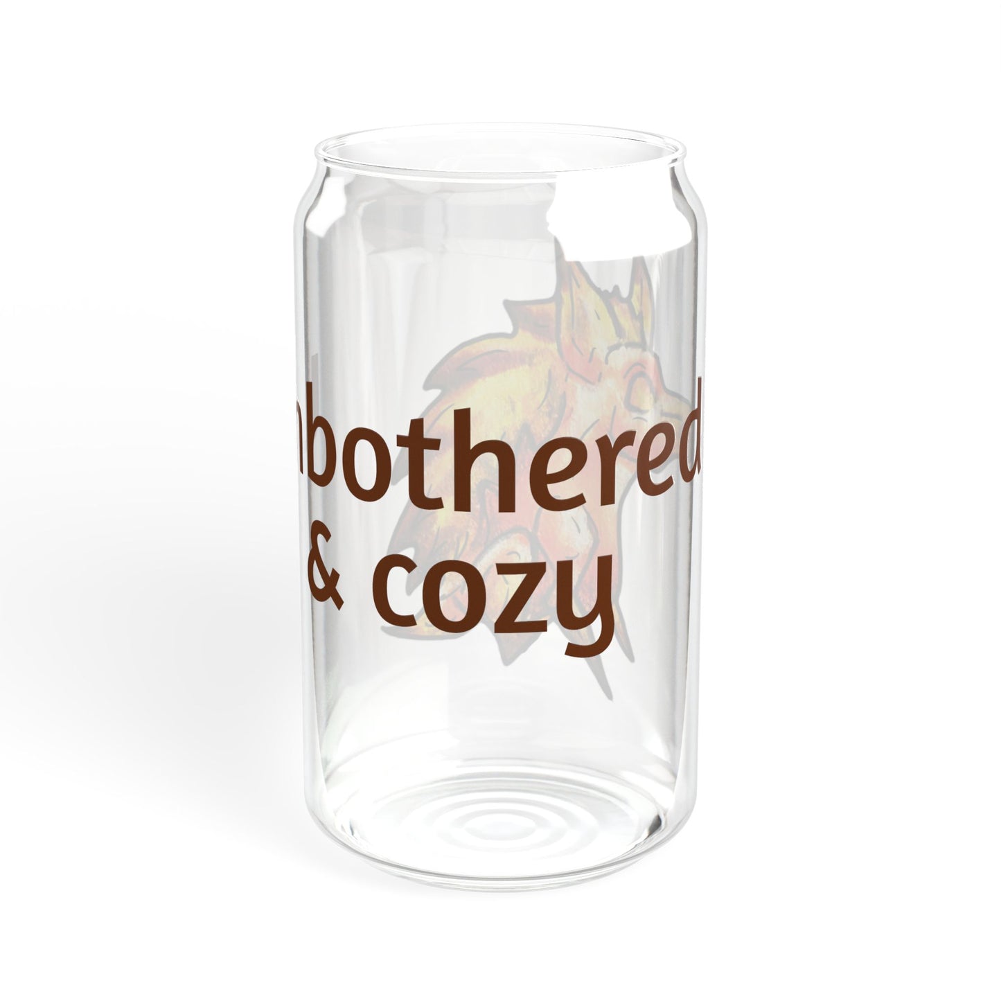 Chibi Aster the Hedgehog- Unbothered & cozy- Chibi Hedgehog- Cute Animal - Sipper Glass, 16oz