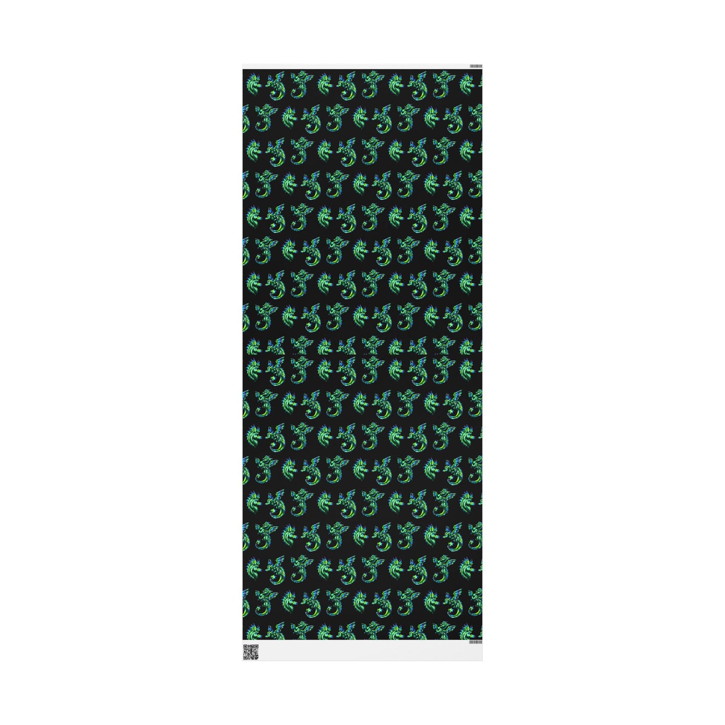 Arlith- Emerald Chibi Dragon – Aggressive Green Fantasy Chibi Dragon Art – Dragon Pattern – Mythical Creature  – Dragon Lover Gift Pattern Gift Wrap Sheets