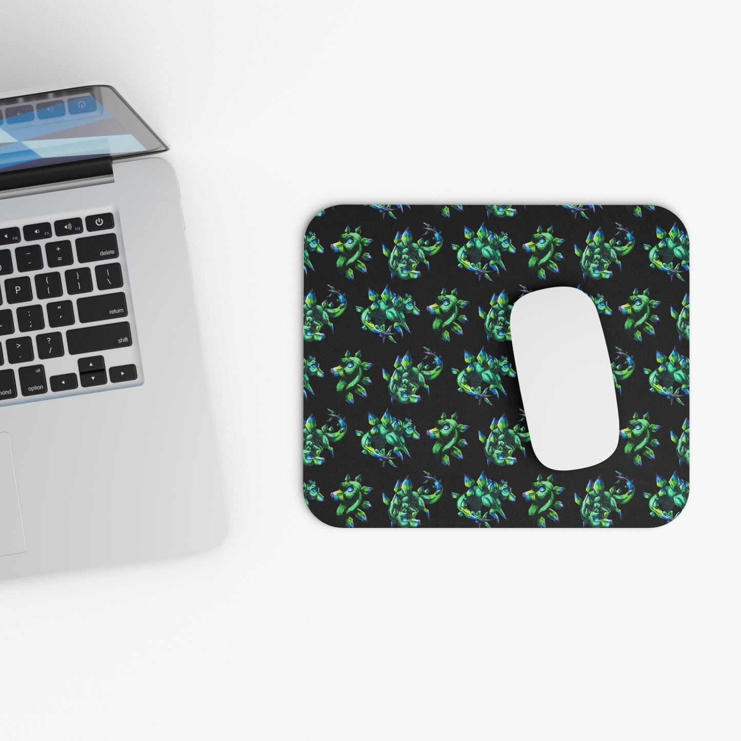 Chibi Arith the Stegosaurus Pattern- Chibi Dinosaur Art- Prehistoric Creature -Mouse Pad