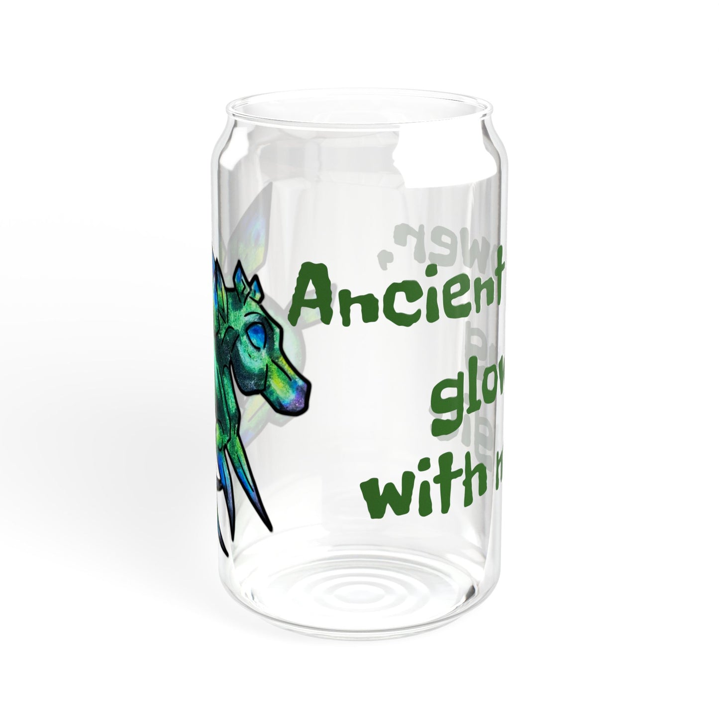 Chibi Arith the Stegosaurus-Ancient Power- Chibi Dinosaur Art- Prehistoric Creature- Glass Tumbler 16oz