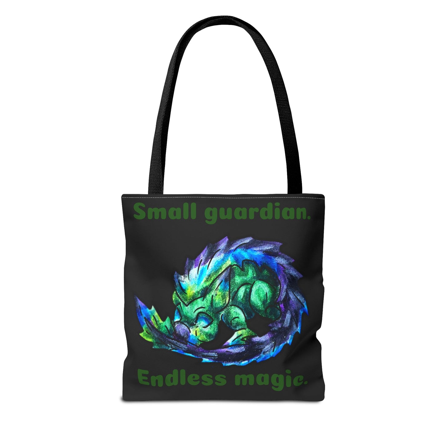 Chibi Arlathia the Hedgehog- Green Creature Drawing - Cute Animal Illustration- Two-Toned Tote Bag