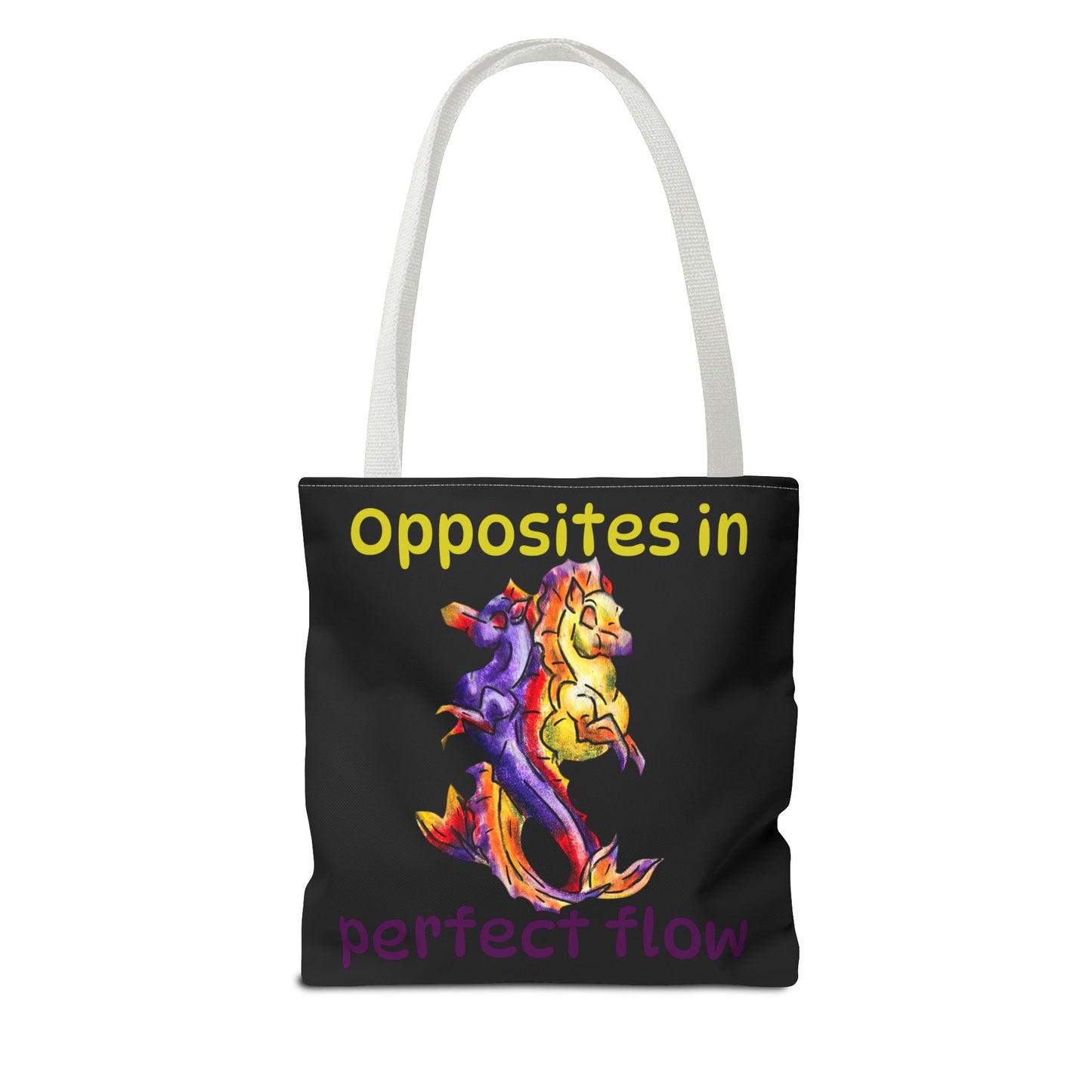 Chibi Dual Hippocampus – Dual Ocean Fantasy Art – Hippocampus Pair- Double-sided Tote Bag
