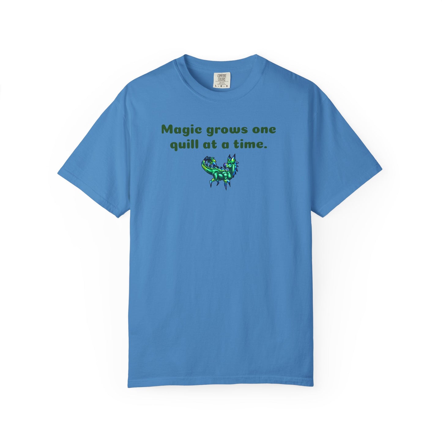 Chibi Arlathia the Hedgehog- Magic Quill- Green Creature Drawing - Cute Animal Illustration- T-shirt