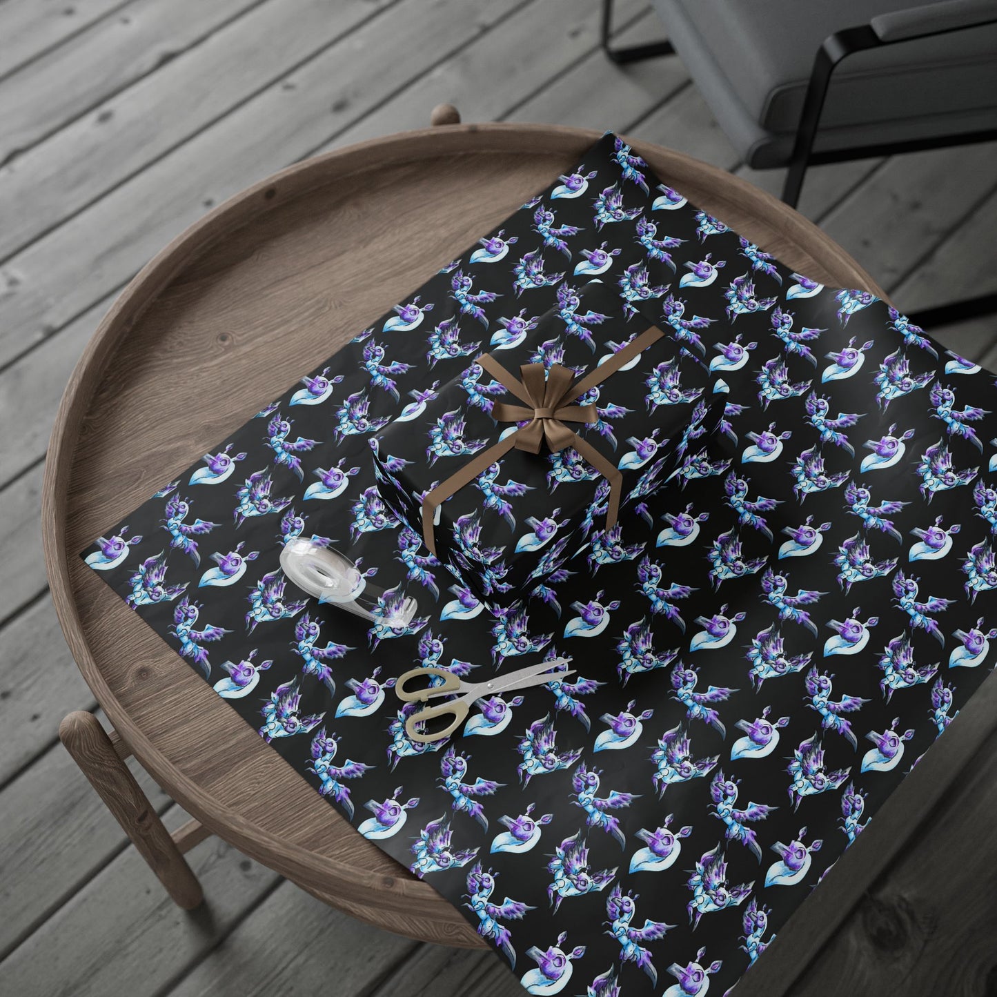 Chib Seleste the Peryton- Fantasy Creature- White Deer Bird- Wrapping Paper