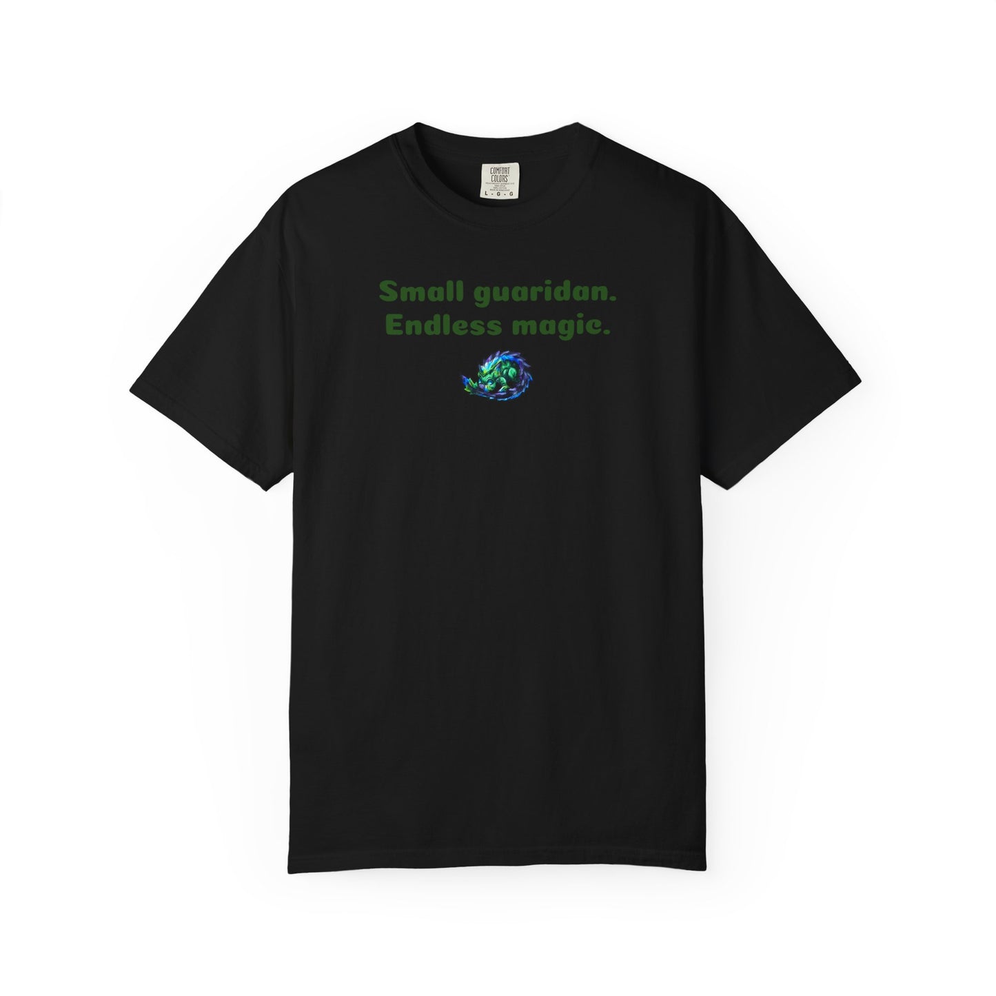 Chibi Arlathia the Hedgehog- Endless Magic- Green Creature Drawing - Cute Animal Illustration-T-shirt