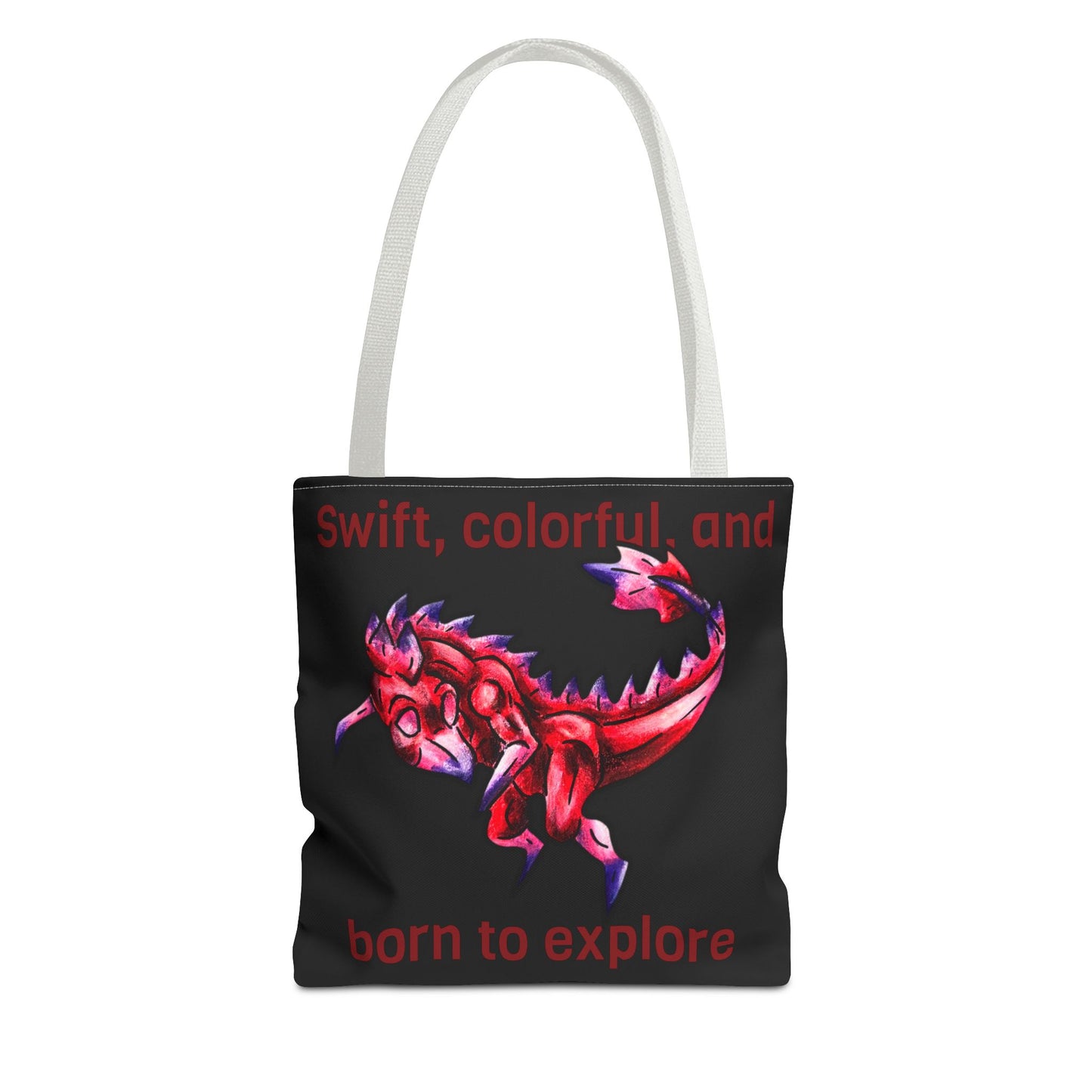 Chibi Mehr the Garudimimus- Feathered Dino- Prehistoric Dinosaur- Two-toned Tote Bag
