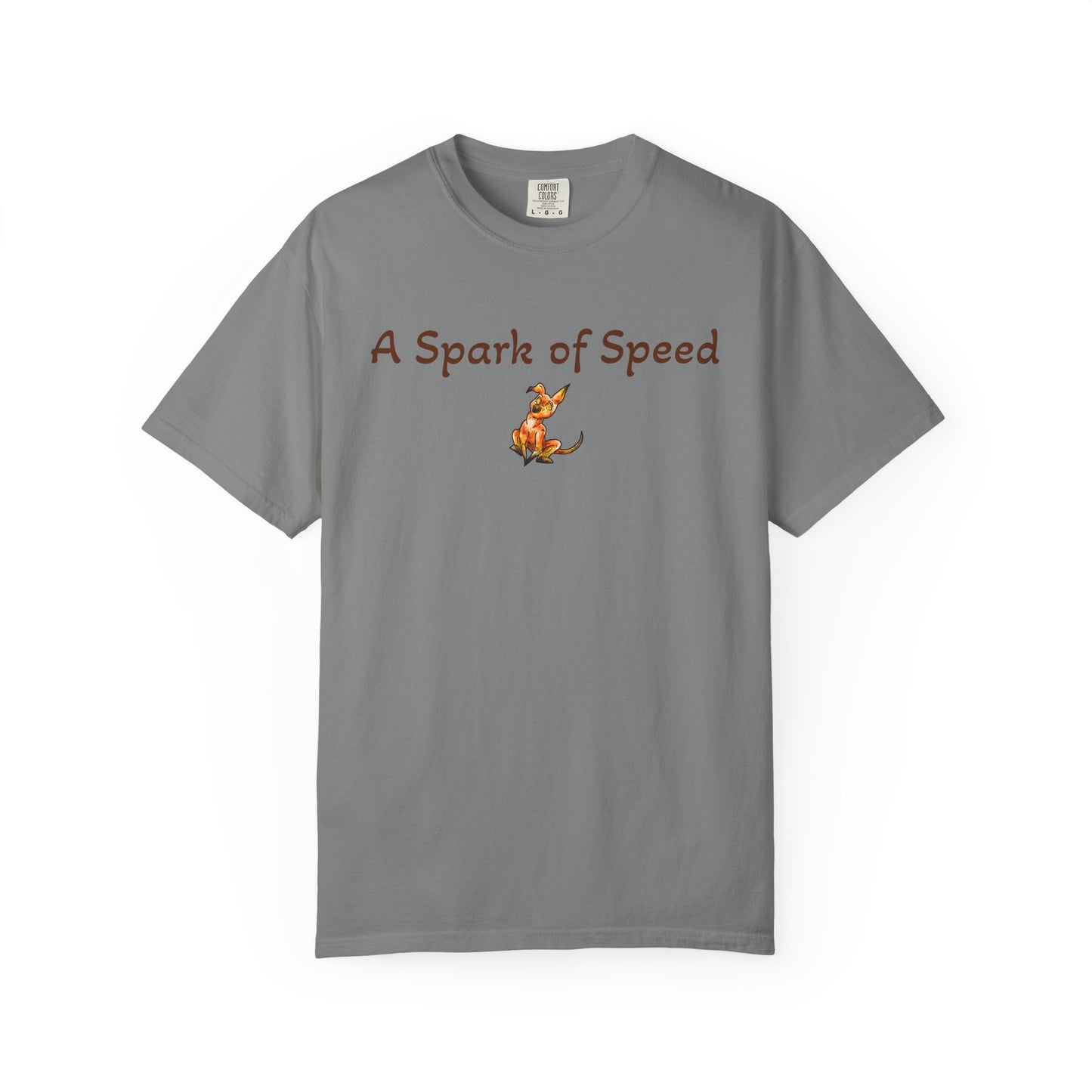Caenin Shirt – A Spark of Speed – Chibi Orange Dog – Warm Fantasy Dog – Dog Lover Gift- T-Shirt