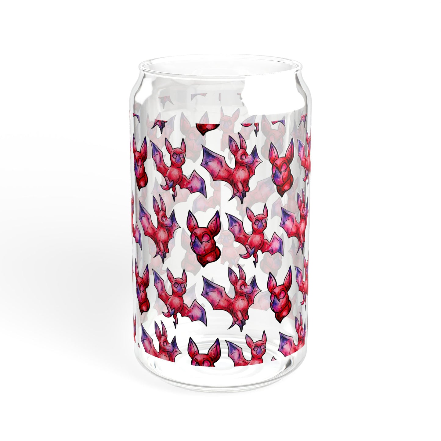 Minis Myra the Bat Pattern Sipper Glass, 16oz