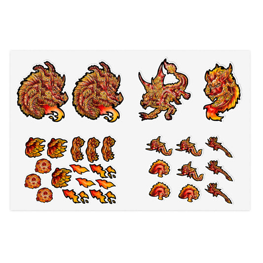 Fire Dragon Sticker Sheets 6"x4"