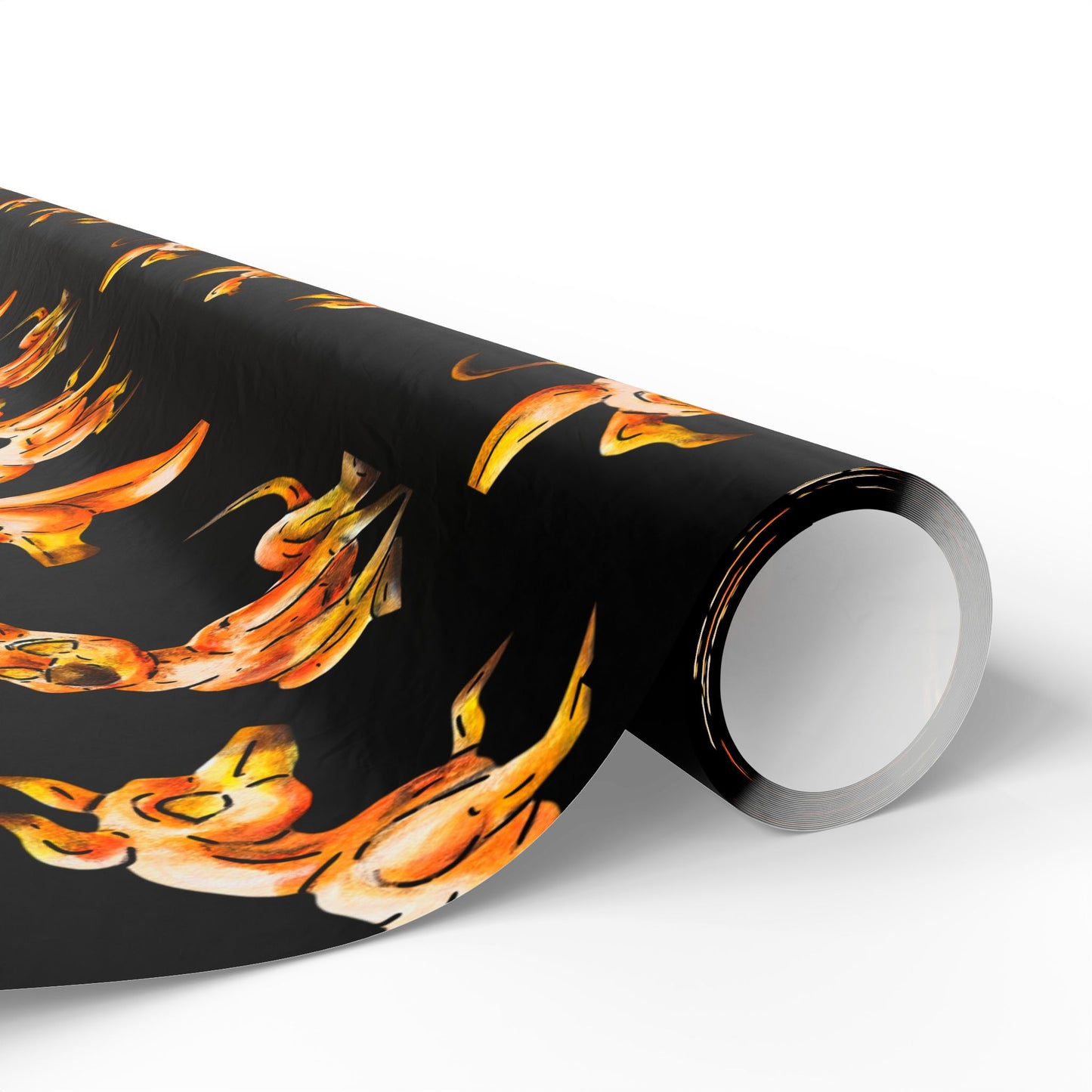 Caenin Pattern- Chibi Orange Dog – Warm Fantasy Dog Art – Pattern Gift Wrap Sheets