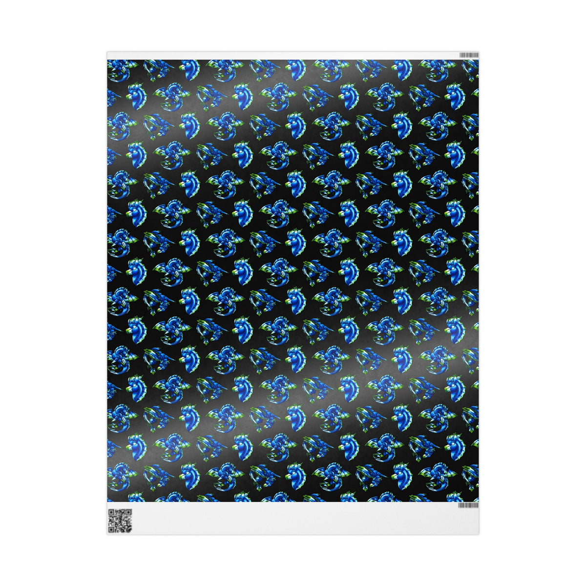 Chibi Water Dragon Art- Elemental- Aquatic Fantasy Creature-Wrapping Paper