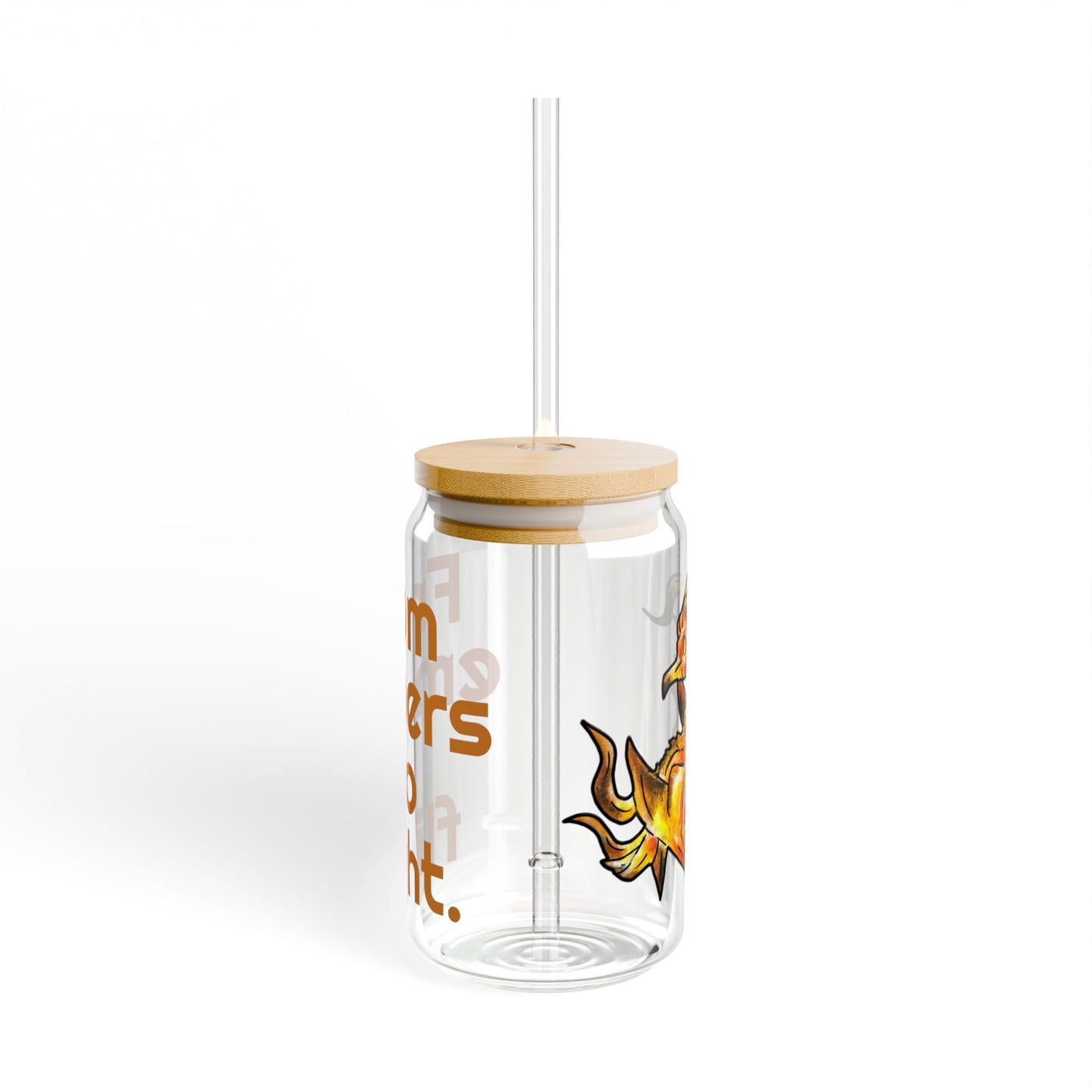 Chibi Cayene the Pheonix- Embers- Fantasy Bird Illustration- Majestic Phoenix- Glass Tumbler, 16oz