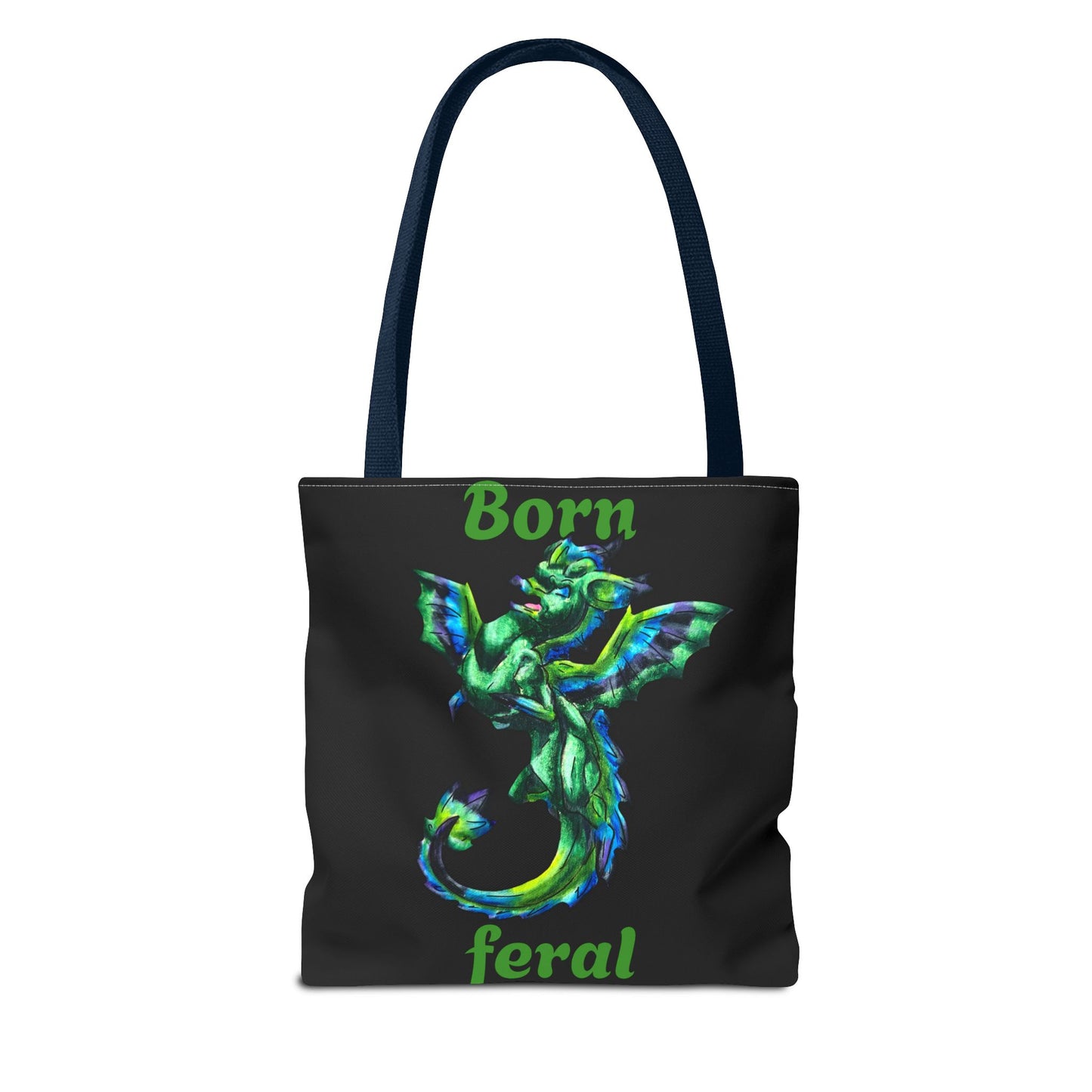 Chibi Arlith the Dragon- Green Dragon- Fantasy- Two-toned Tote Bag