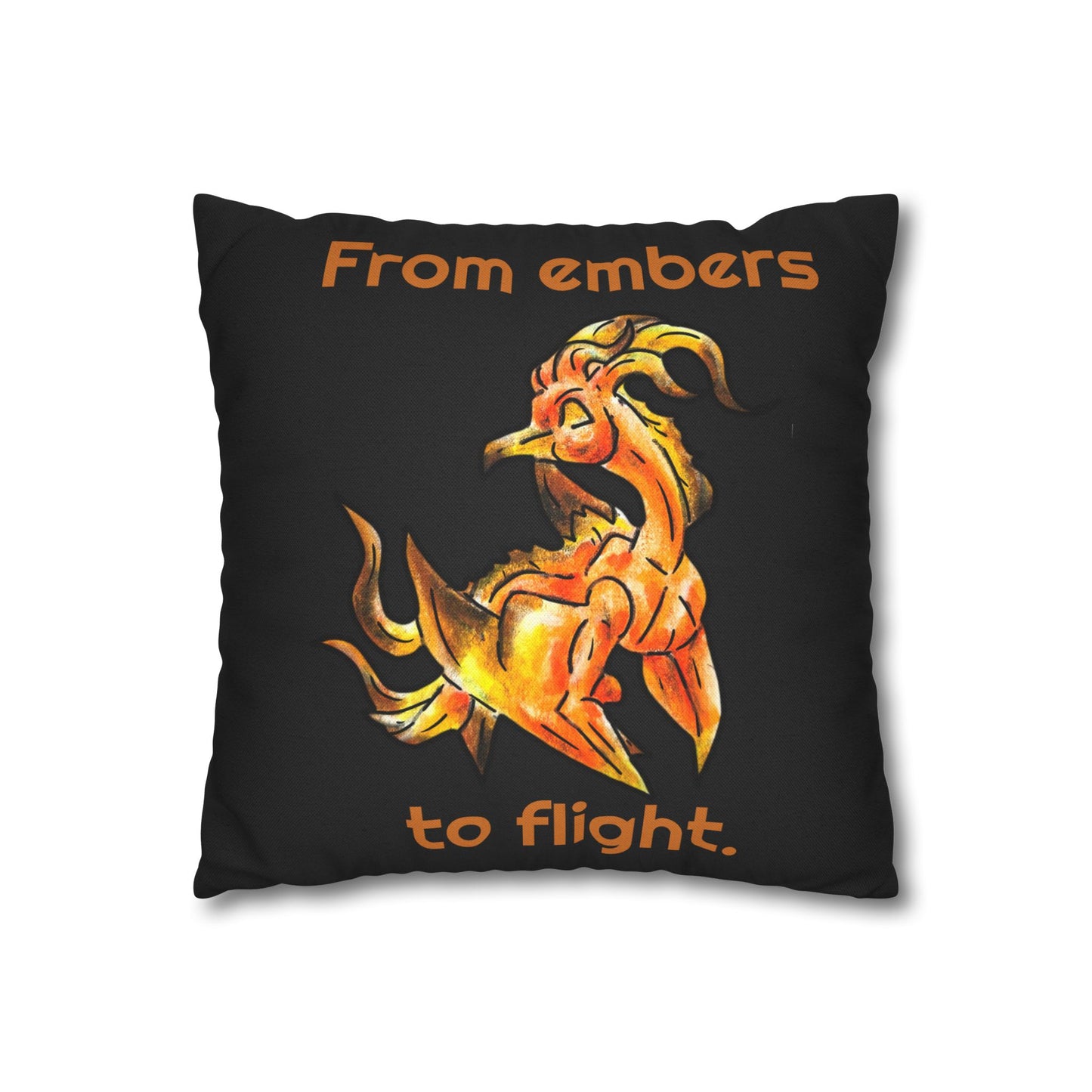 Chibi Cayene the Pheonix- Fantasy Bird Illustration- Majestic Phoenix- Double-sided Pillowcase