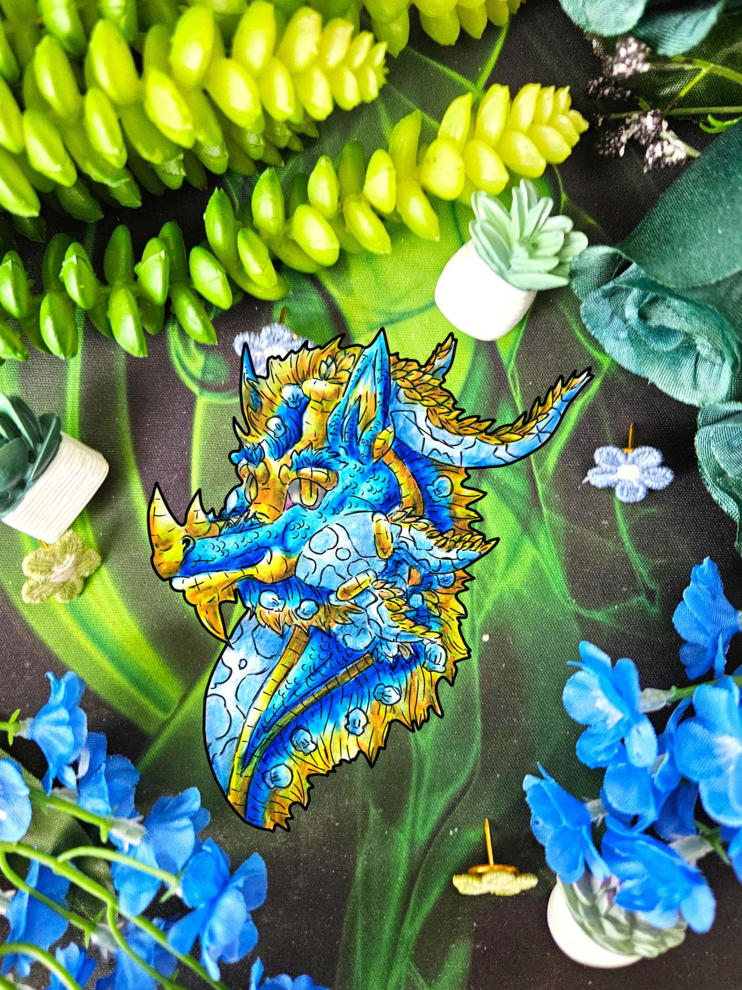 Summer Dragon- Summer Fantasy- Sunlit Tide Dragon- Head Sticker
