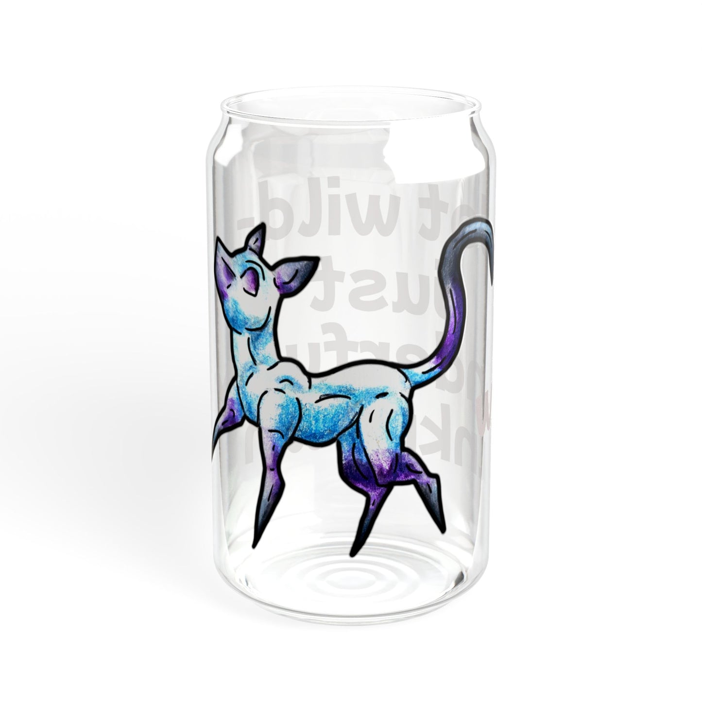 Chibi Slictine the Cat- Not Wild- Fantasy Cat- Cute Creature Art- Nature Animal- Glass Tumbler 16oz