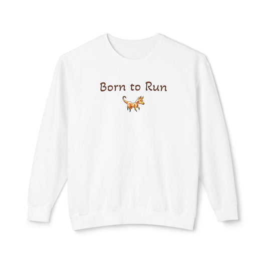 Caenin Shirt – Born to Run – Chibi Orange Dog – Warm Fantasy Dog – Dog Lover Gift - Unisex Crewneck