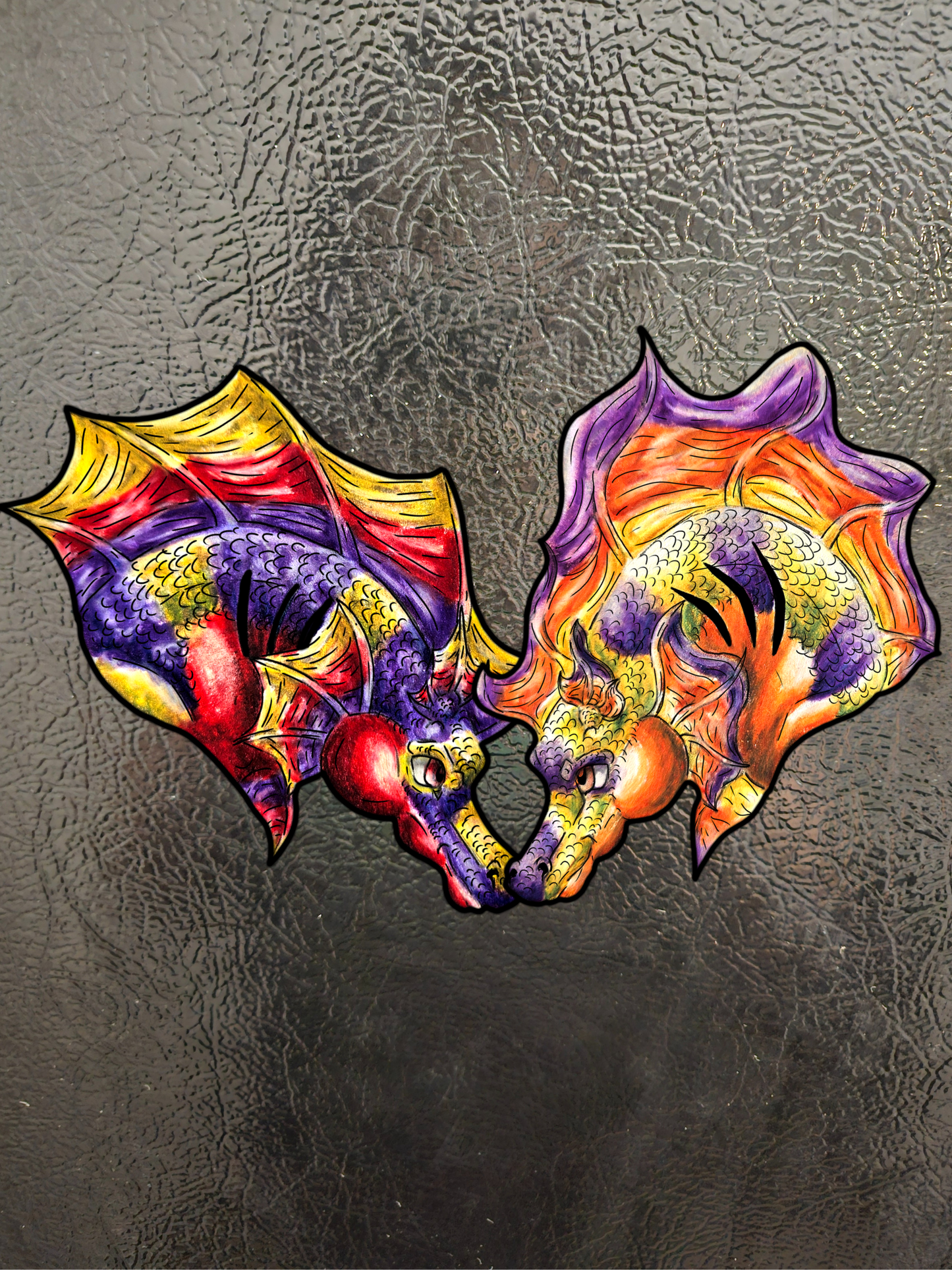 Dual Hippocampus – Dual Ocean Fantasy Art – Hippocampus Pair - 3pk Magnets