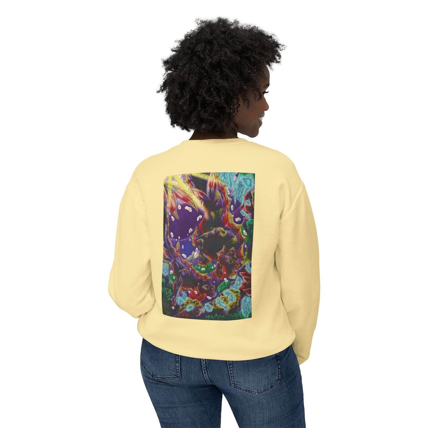 Team Sunset Hippocampus- Vibrant Ocean Fantasy Art- Marine Fantasy Illustration- Fantasy Ocean Art- Unisex Crewneck