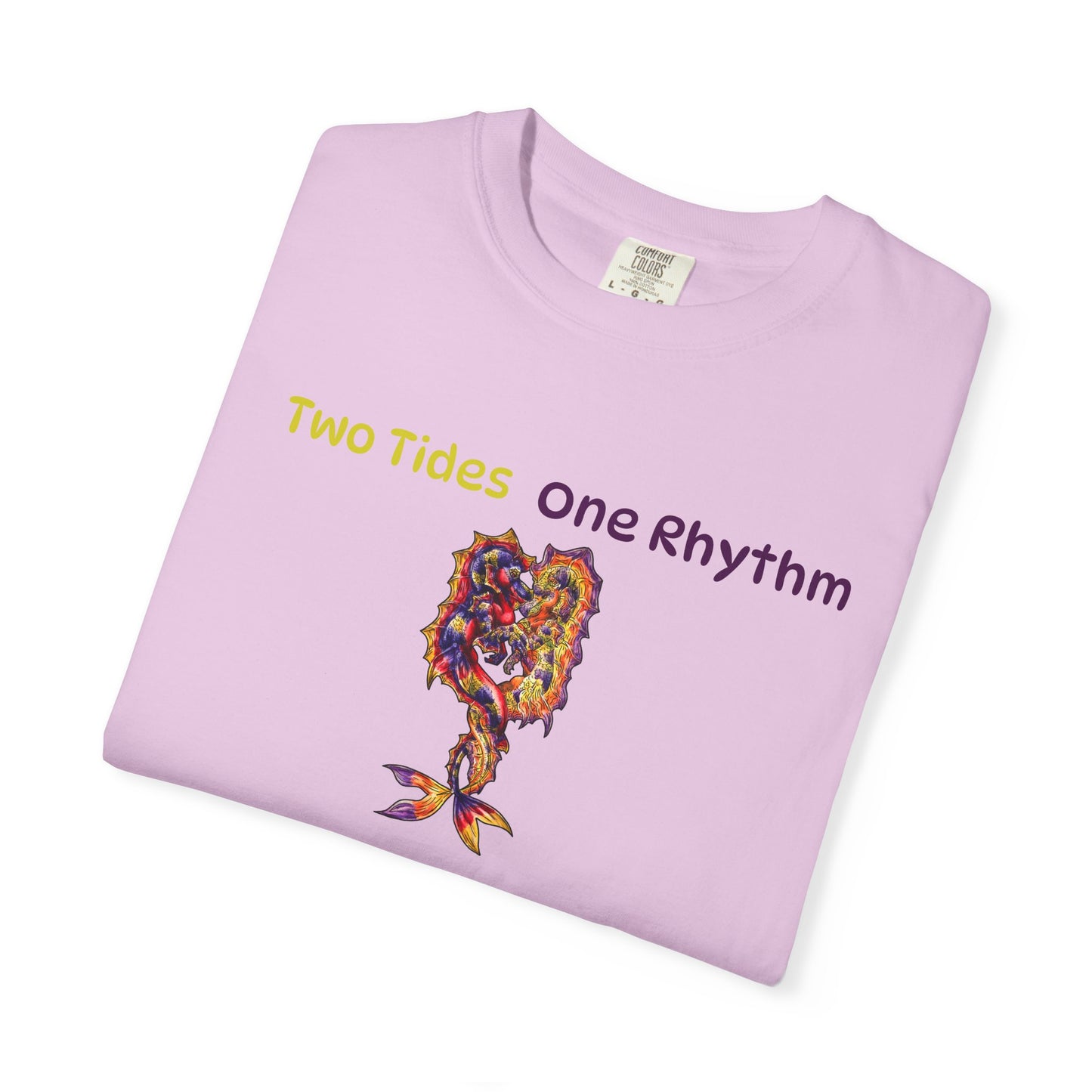Dual Hippocampus – Two Rhythms- Dual Ocean Fantasy Art – Hippocampus Pair- T Shirt