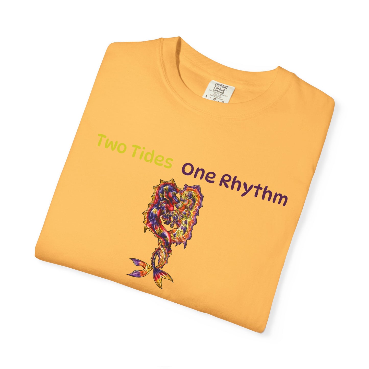 Dual Hippocampus – Two Rhythms- Dual Ocean Fantasy Art – Hippocampus Pair- T Shirt