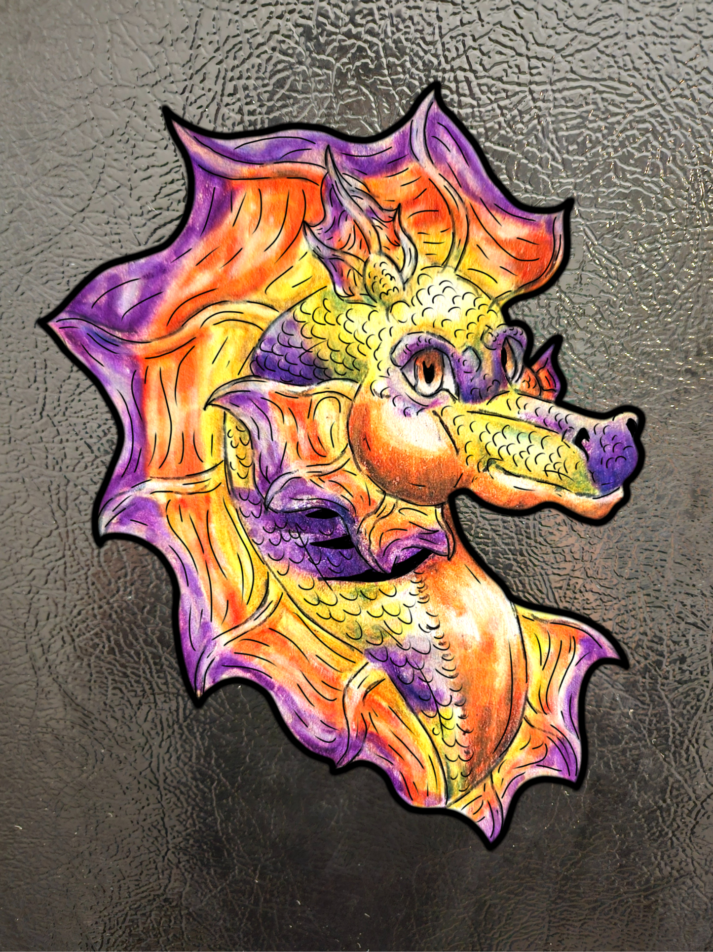 Sunrise Hippocampus- Golden Ocean Fantasy Art- Warm Fantasy Sea Creature Art- 4pk Magnets