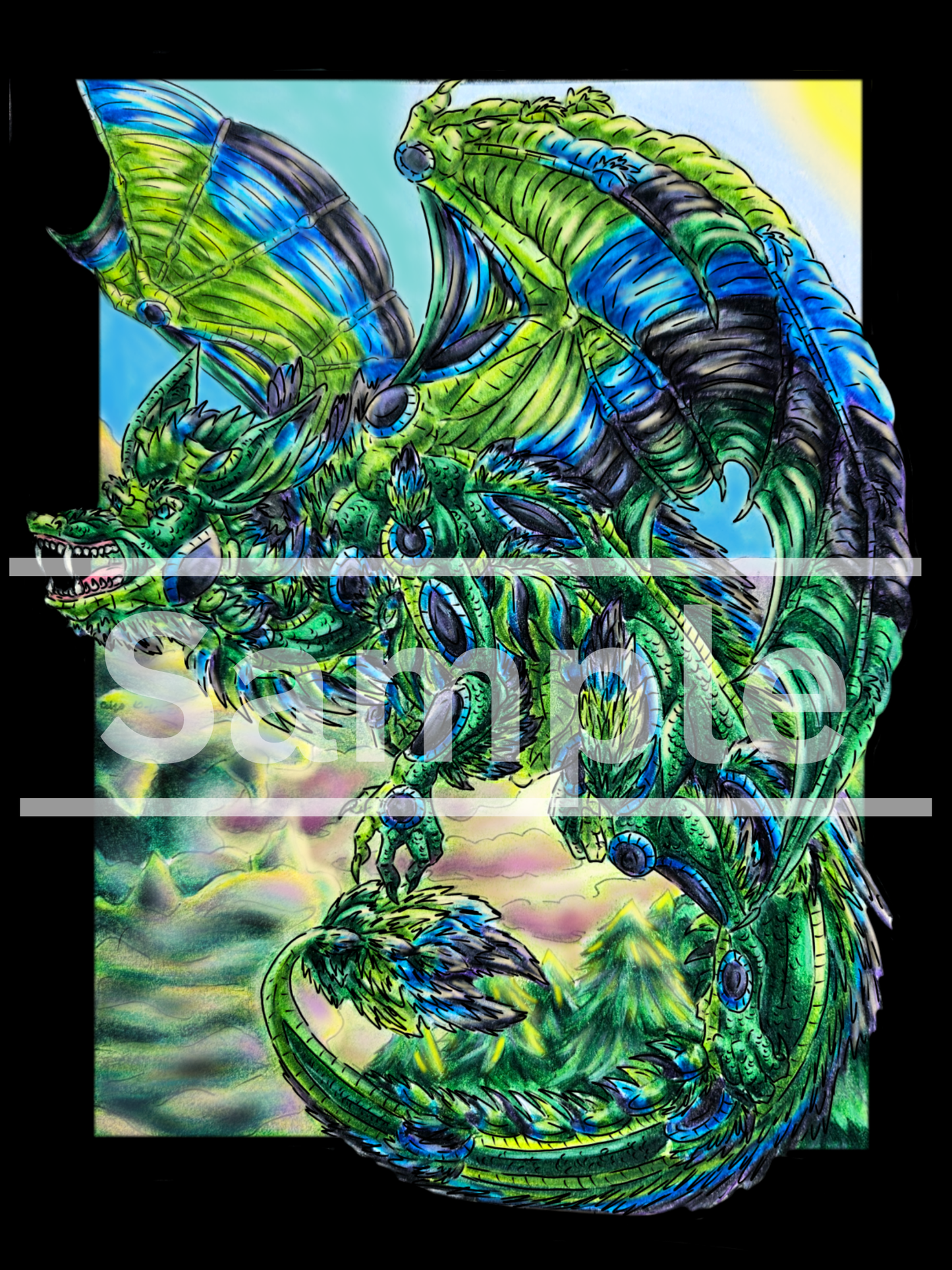 Arlith the Spinal-Quill Dragon Print DIGITAL DOWNLOAD