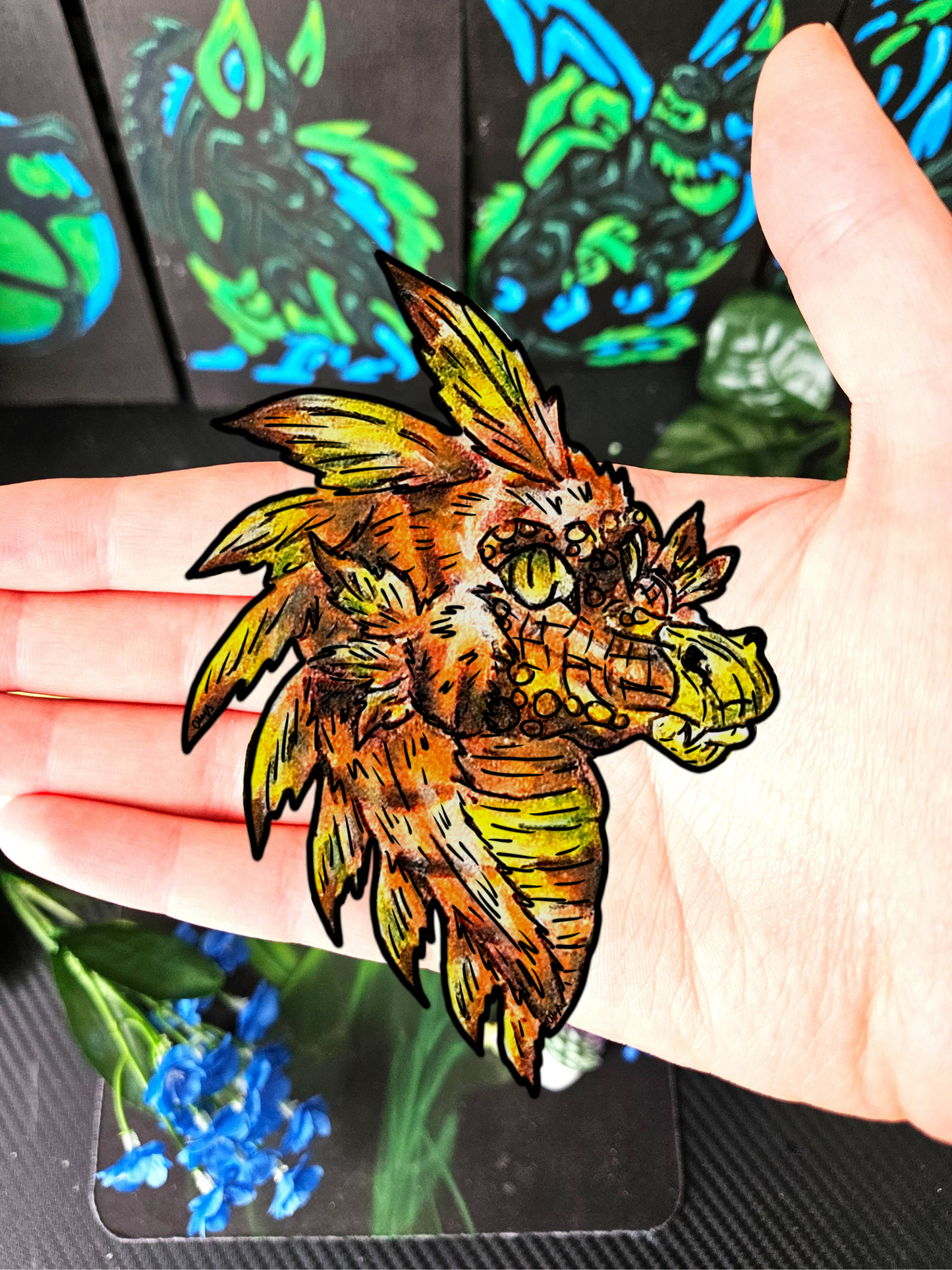 Caena the Raptor Head Sticker