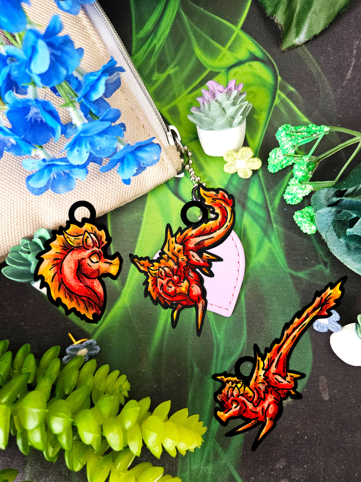 Chibis Fire Dragon Shrink Charms 3(pk)