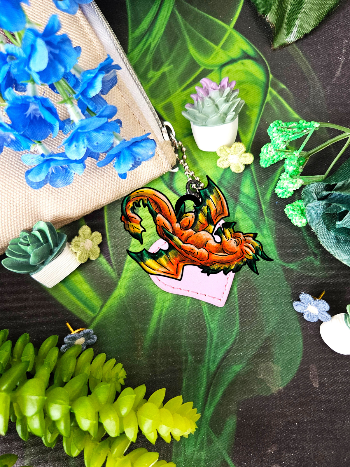 Chibi Fall Dragon- Autumn Fantasy- Shrink Charm 3pk