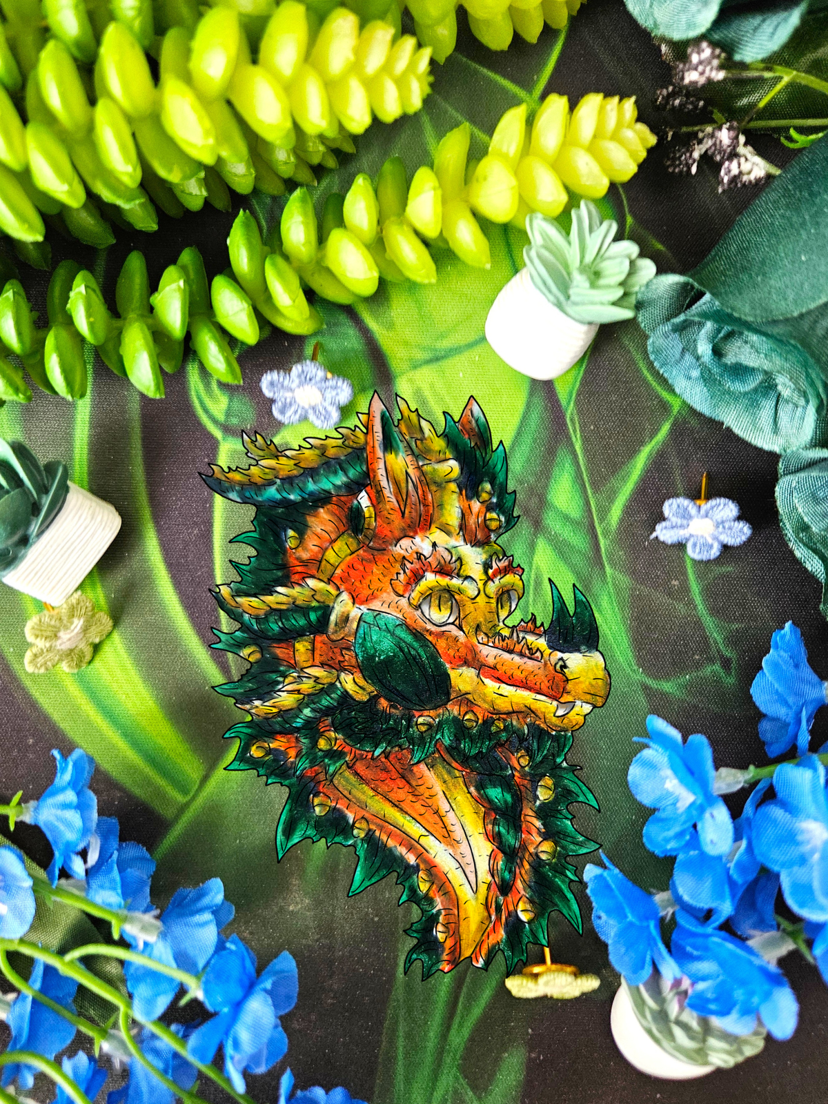 Fall Dragon- Autumn Fantasy- Head Sticker