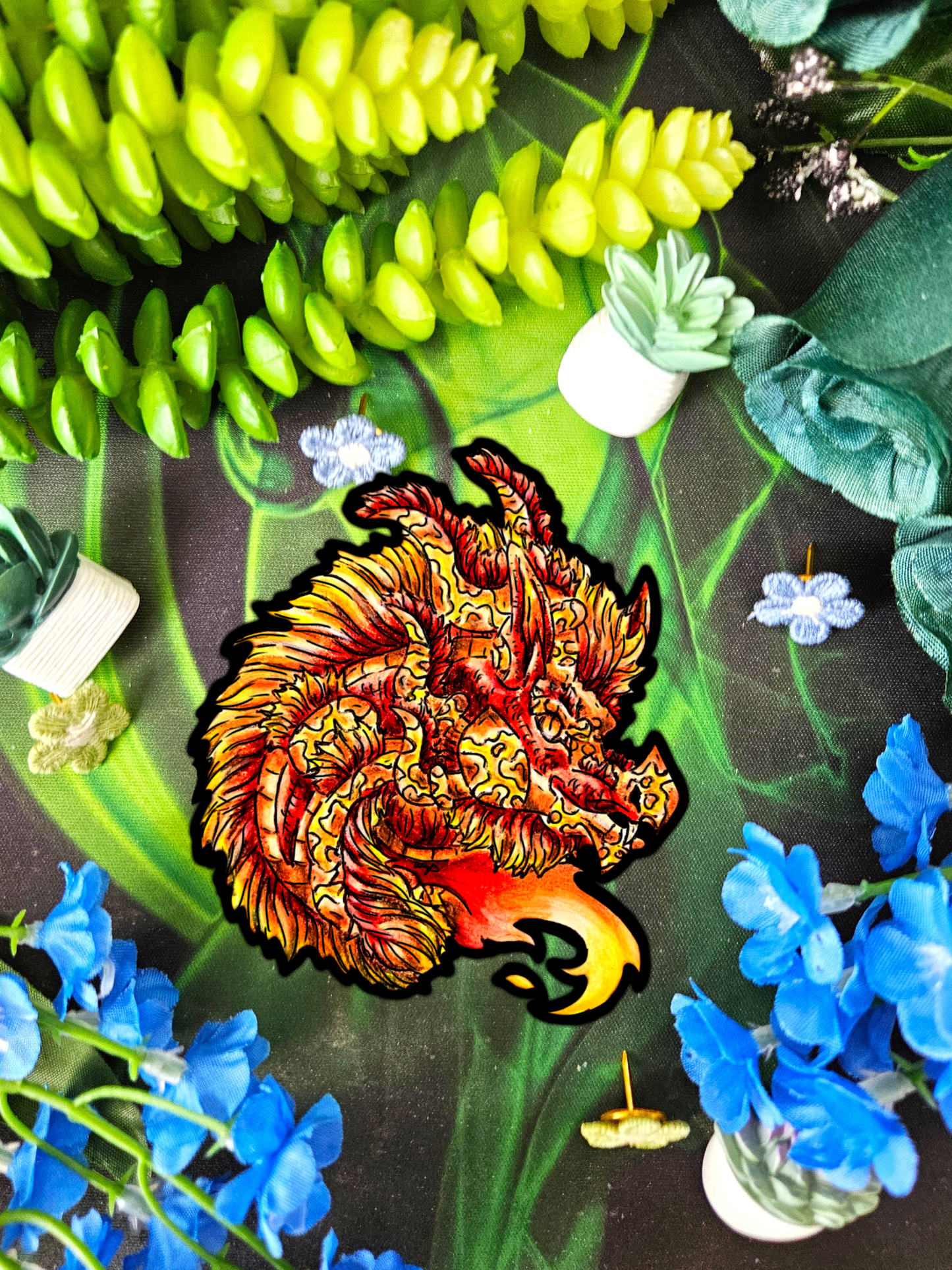 Fire Dragon Head Sticker