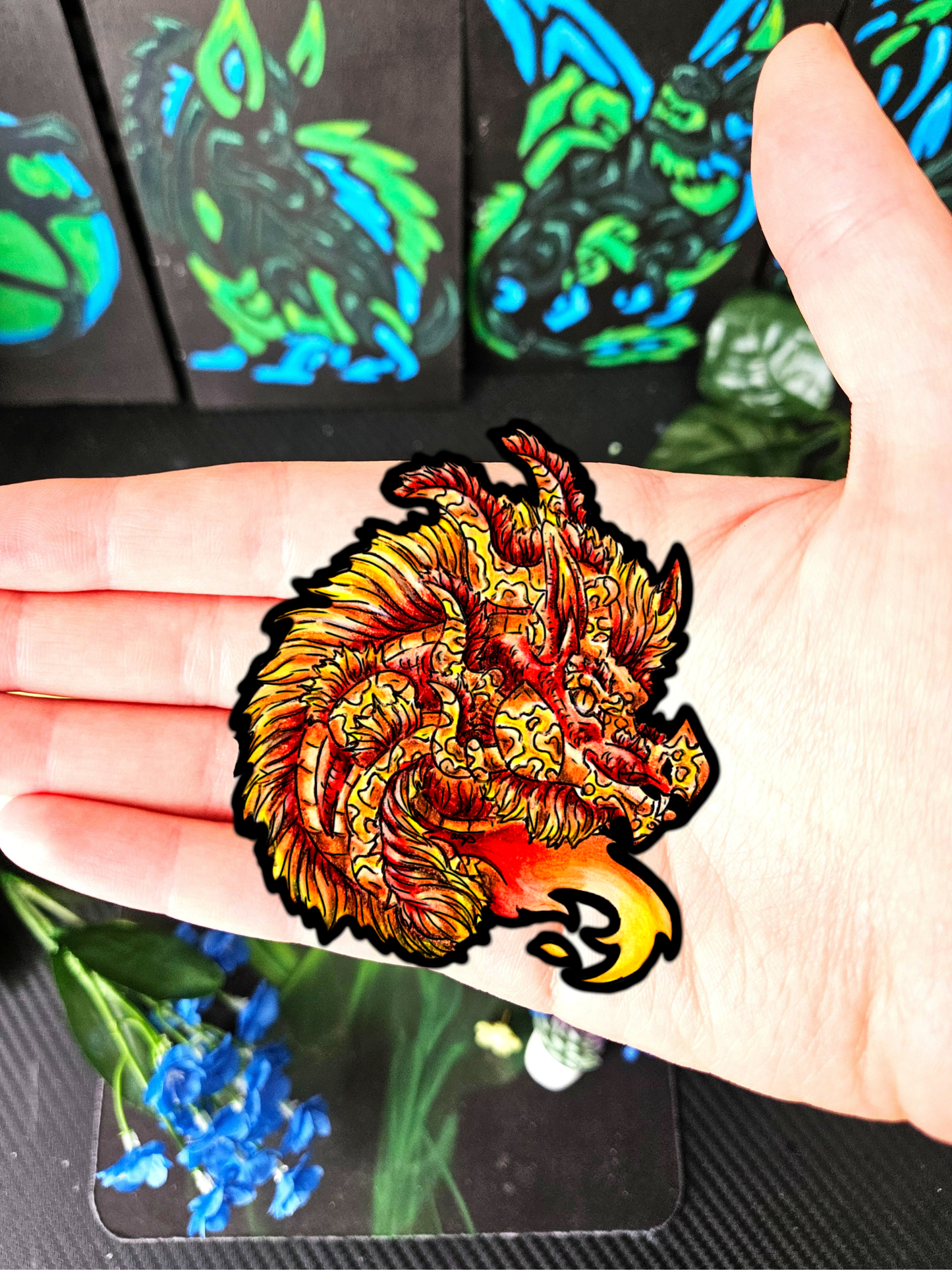 Fire Dragon Head Sticker