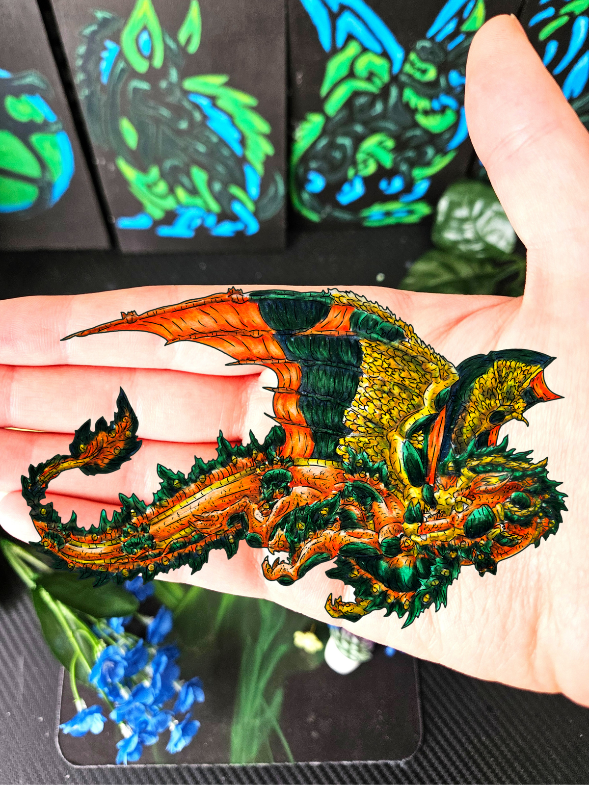 Fall Dragon- Autumn Fantasy- Body Sticker