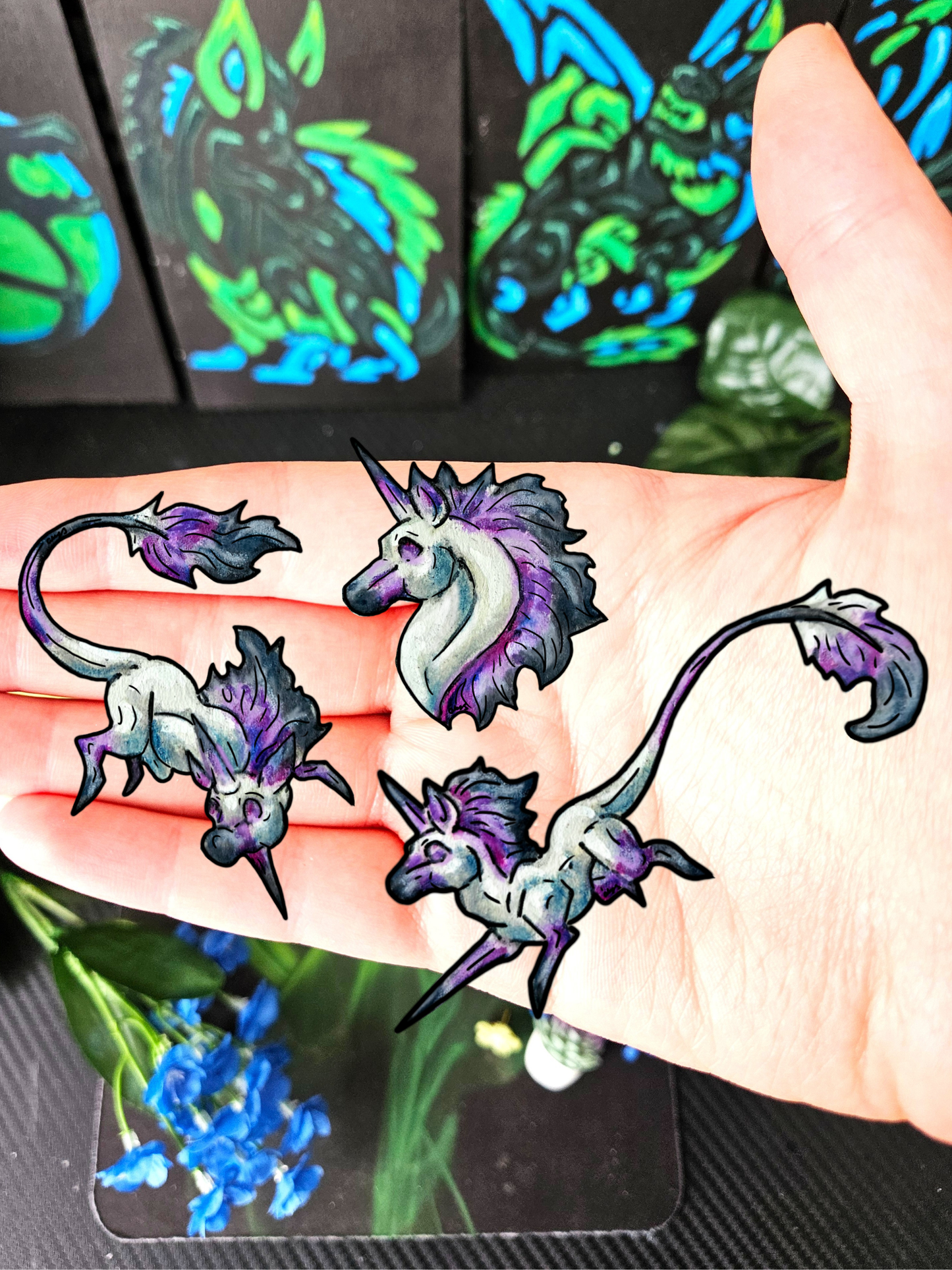 Chibi Unicorn Stickers (3pk)