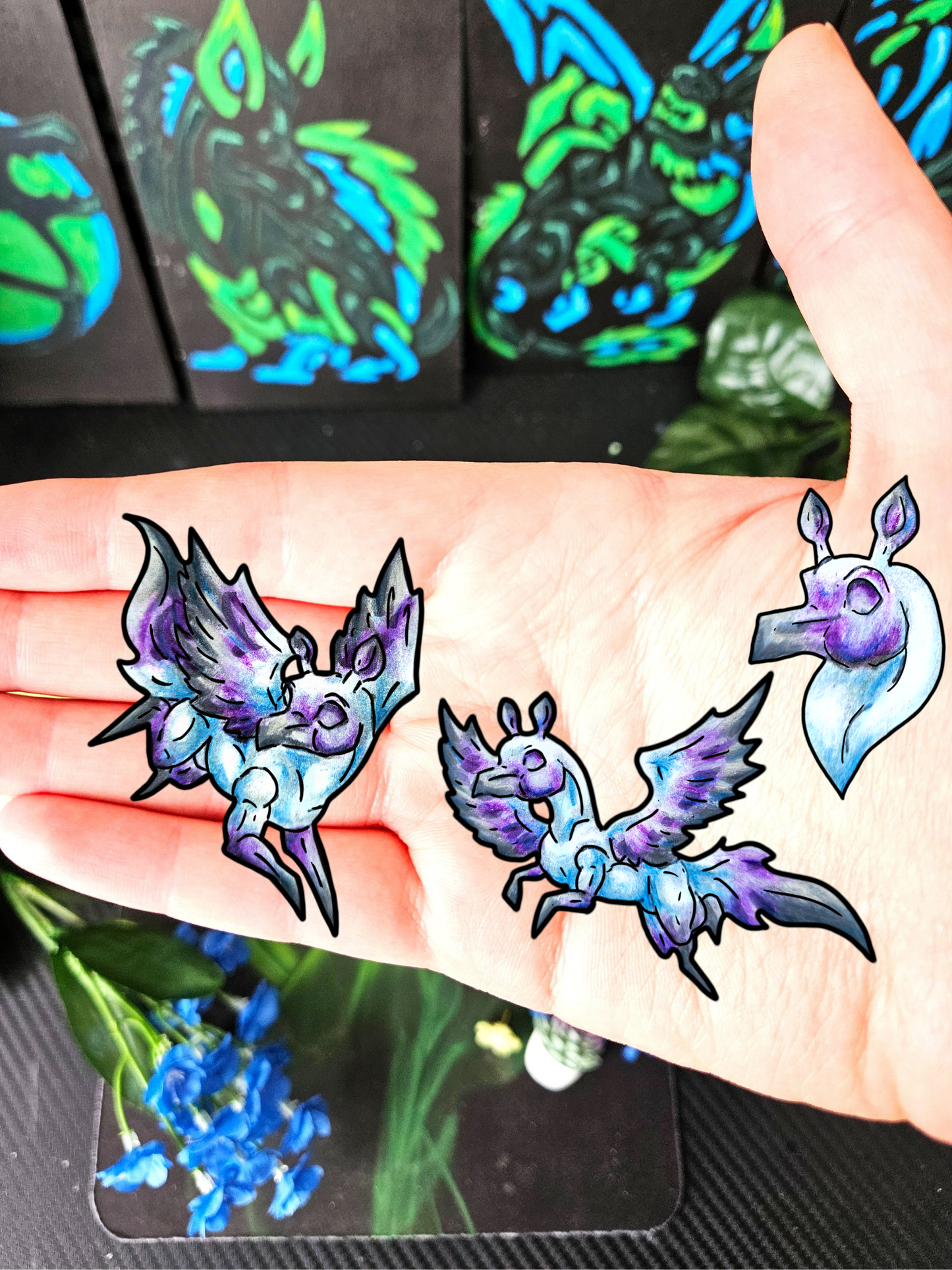 Chibi Seleste the Peryton Stickers (3pk)