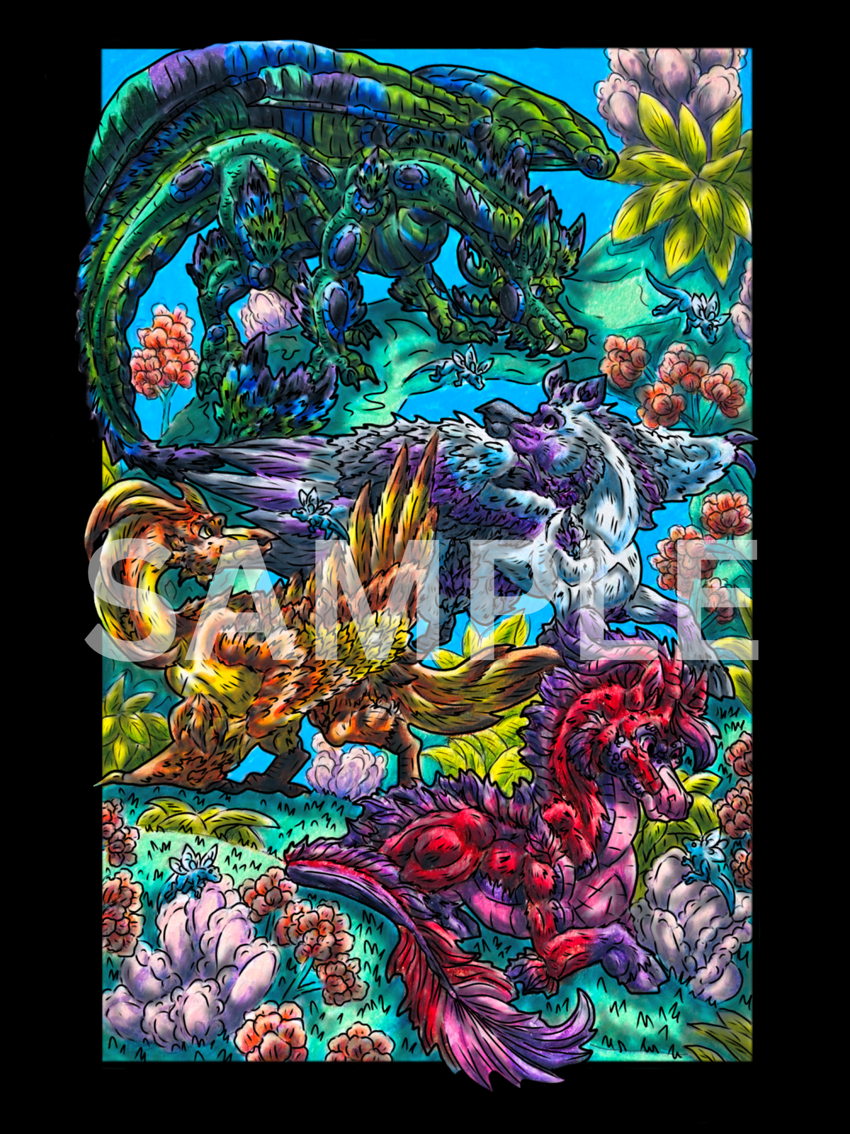 4 Myth group Prints DIGITAL DOWNLOAD Colored Version