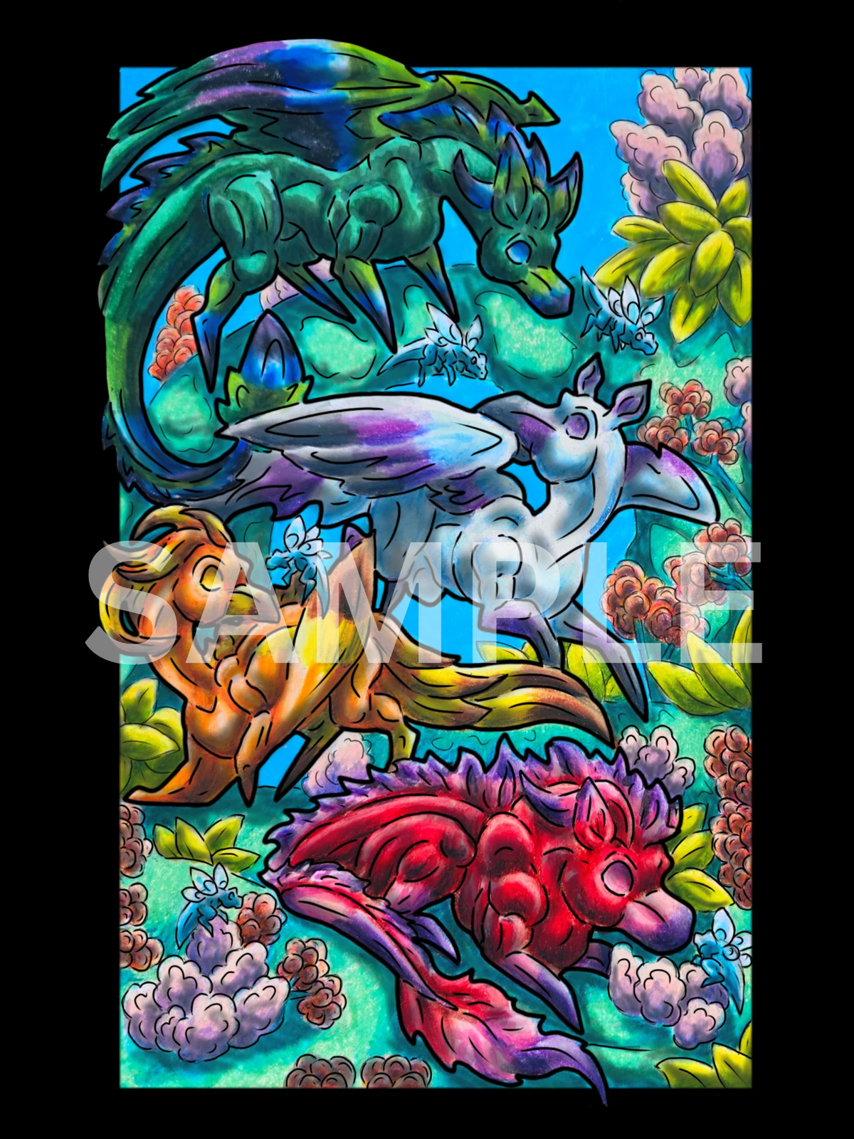 4 Myth group Prints DIGITAL DOWNLOAD Colored Version