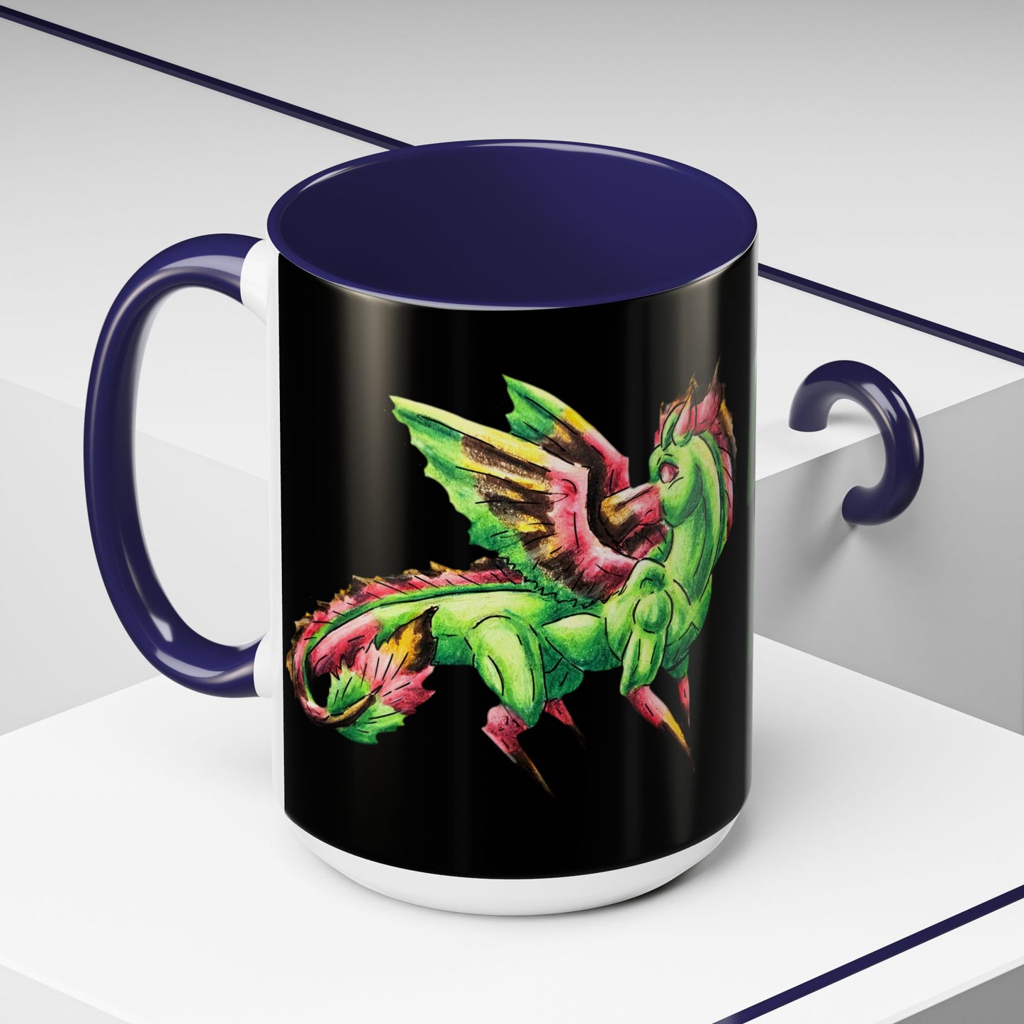 Chibi Spring Dragon- Bloom Fierce - Fantasy Nature- Mythical Creature- Forest Guardian Art - Dragon Lover Gift Coffee Mug