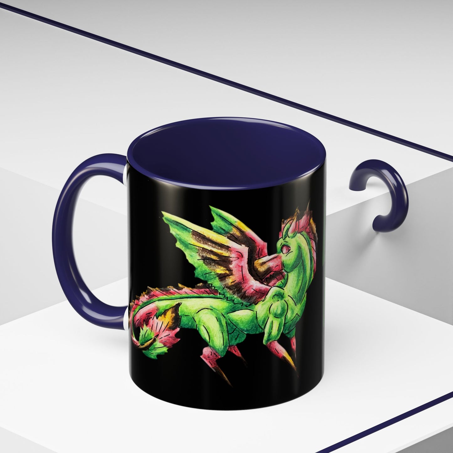 Chibi Spring Dragon- Bloom Fierce - Fantasy Nature- Mythical Creature- Forest Guardian Art - Dragon Lover Gift Coffee Mug