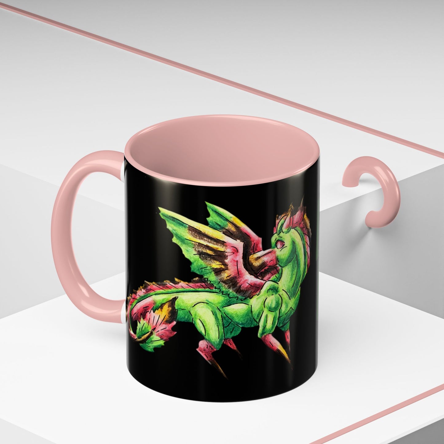 Chibi Spring Dragon- Bloom Fierce - Fantasy Nature- Mythical Creature- Forest Guardian Art - Dragon Lover Gift Coffee Mug