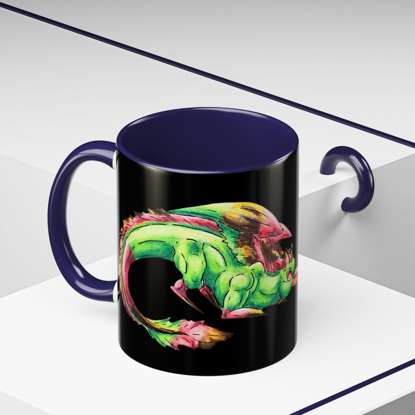 Chibi Spring Dragon- Rooted in Renewal - Fantasy Nature- Mythical Creature- Forest Guardian Art - Dragon Lover Gift Coffee Mug